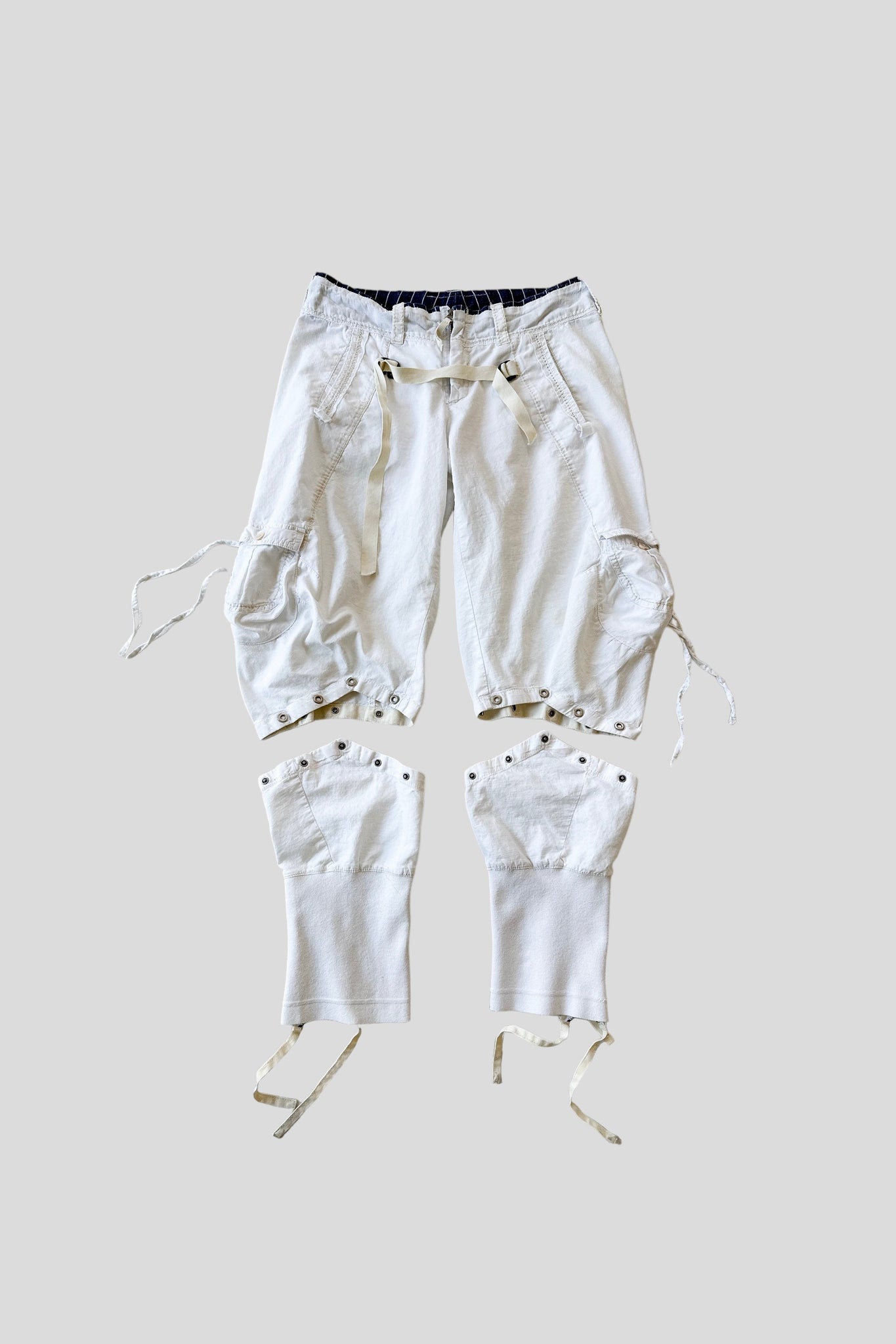 Y2K Marithé + François Girbaud ivory convertible cargo pants