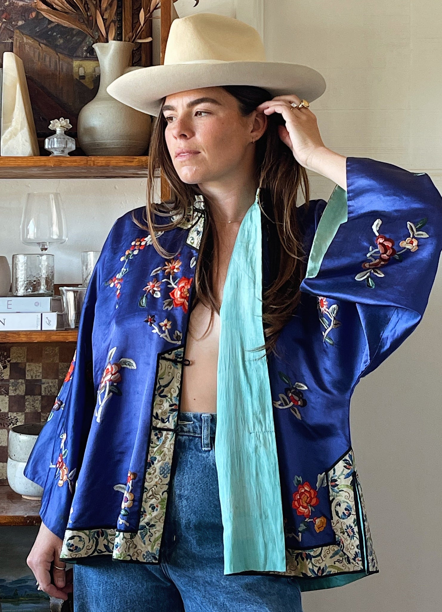 Silk Embroidered Kimono