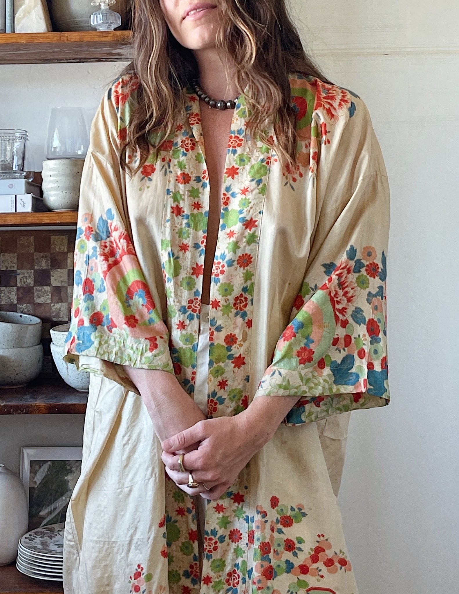 1920s Silk Pongee Kimono