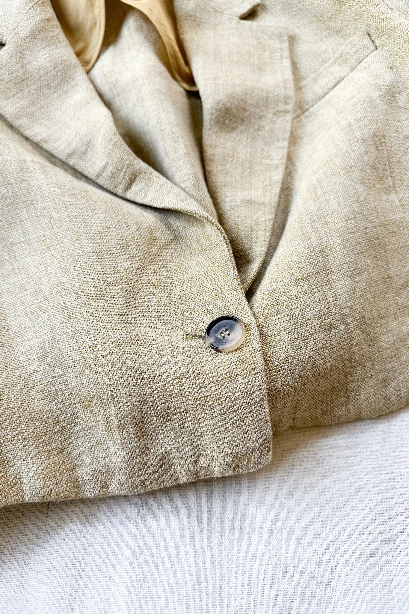 1980's oatmeal linen sculptural blazer