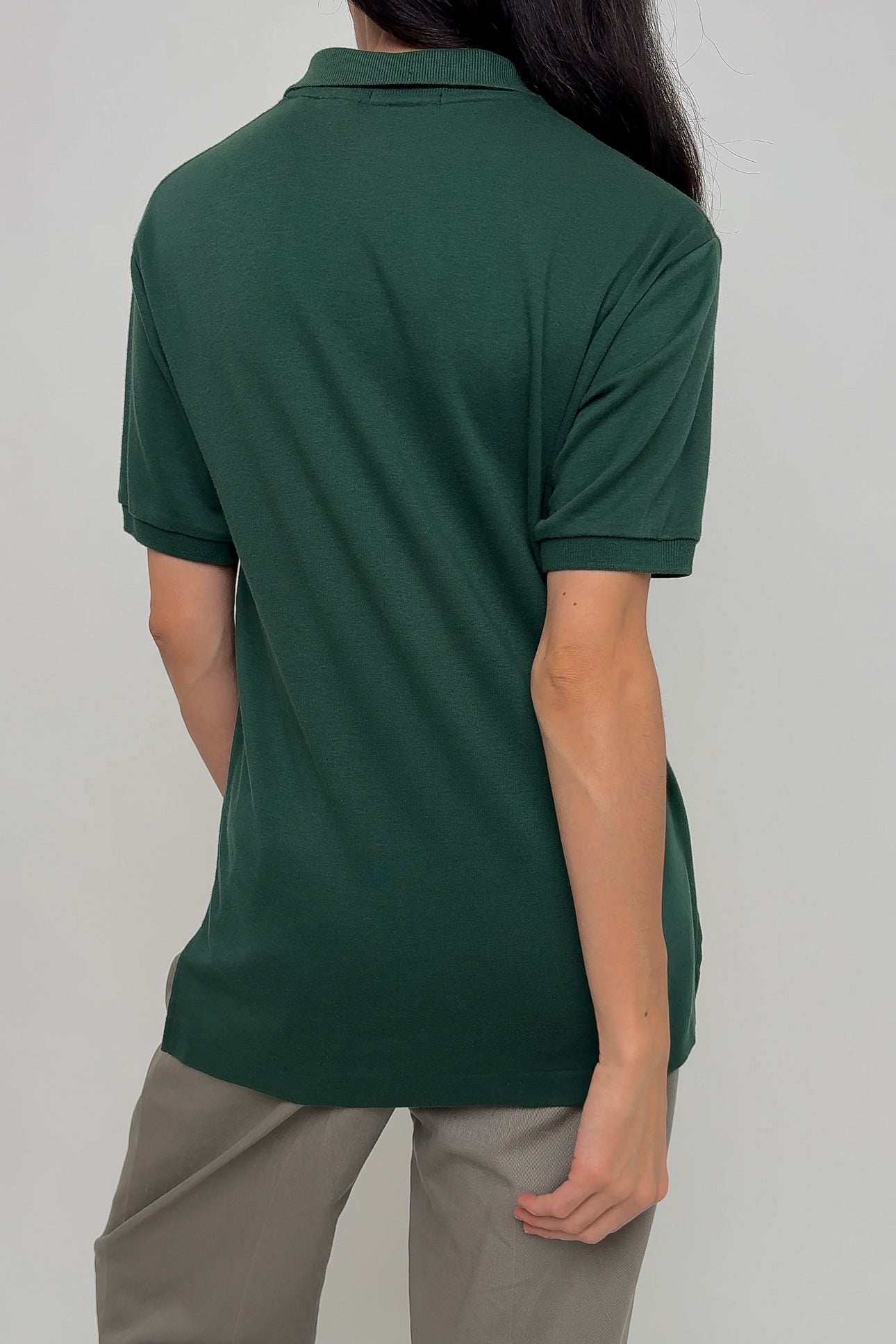 Vintage 90s Pine Green J. Crew Cotton Short Sleeve Polo