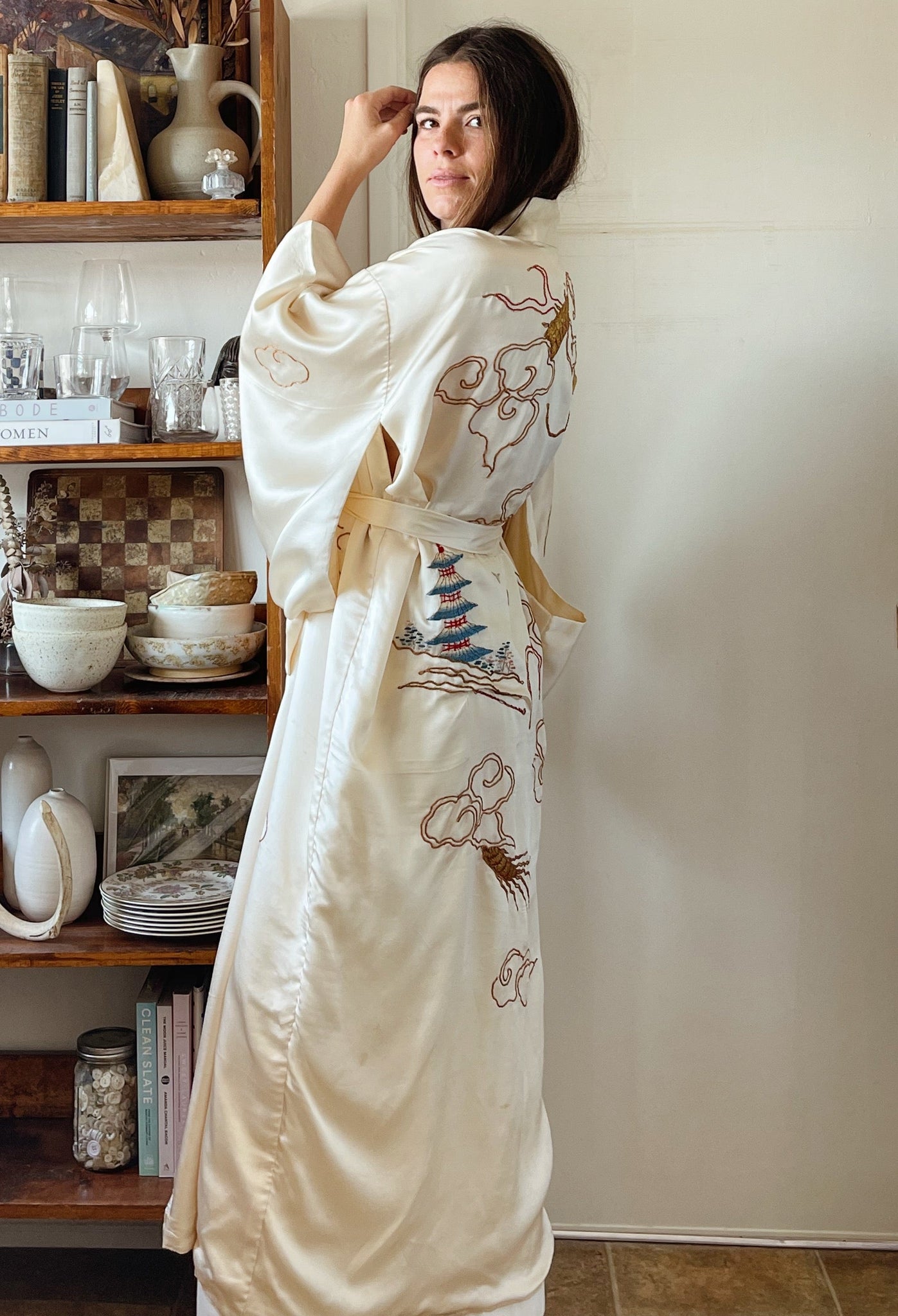 Embroidered Silk Dragon Kimono