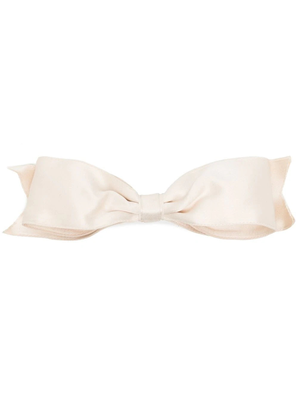 bow silk hair clip. Crafted from silk satin, this Chanel hair clip is presented in a minimalistic off-white hue.