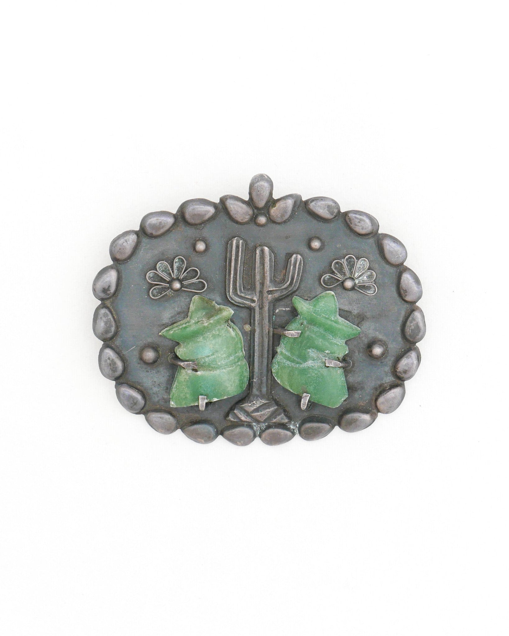 Cactus Jade Mexico Made Brooch