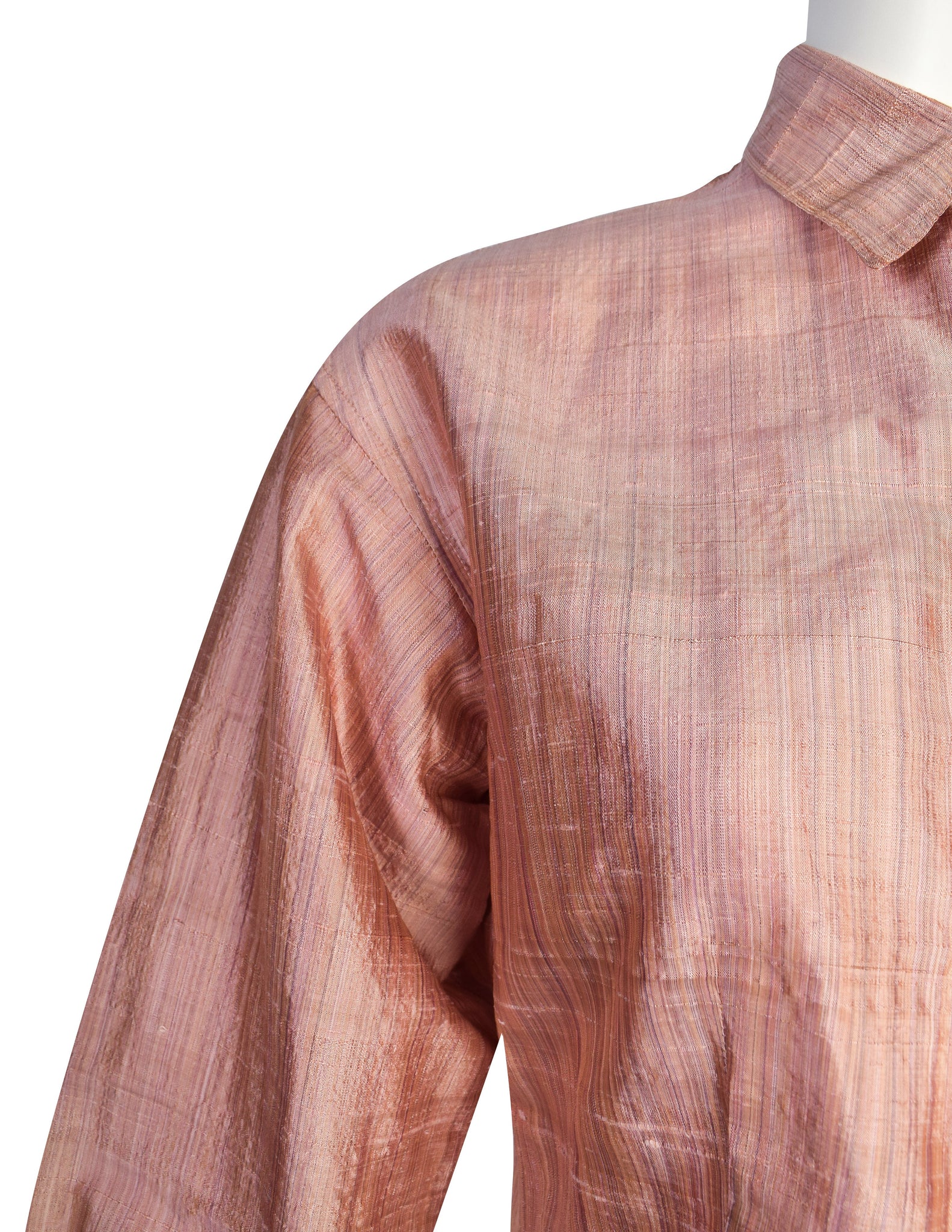 Callaghan by Romeo Gigli Vintage SS 1987 Dusty Rose Silk Shantung Button Up Top