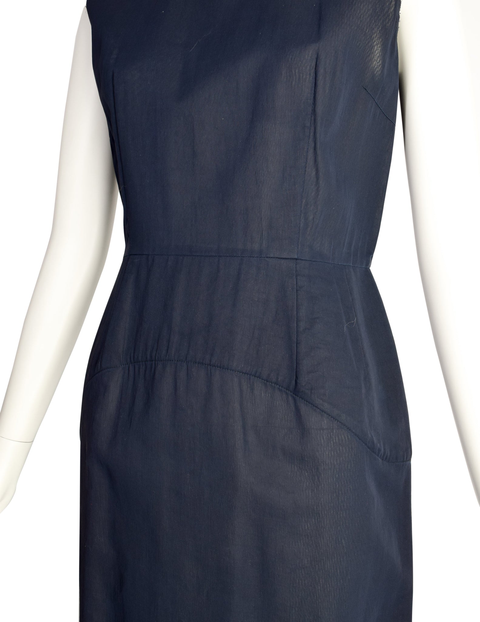 Comme des Garcons Vintage 1998 Navy Blue Padded Hip Dress