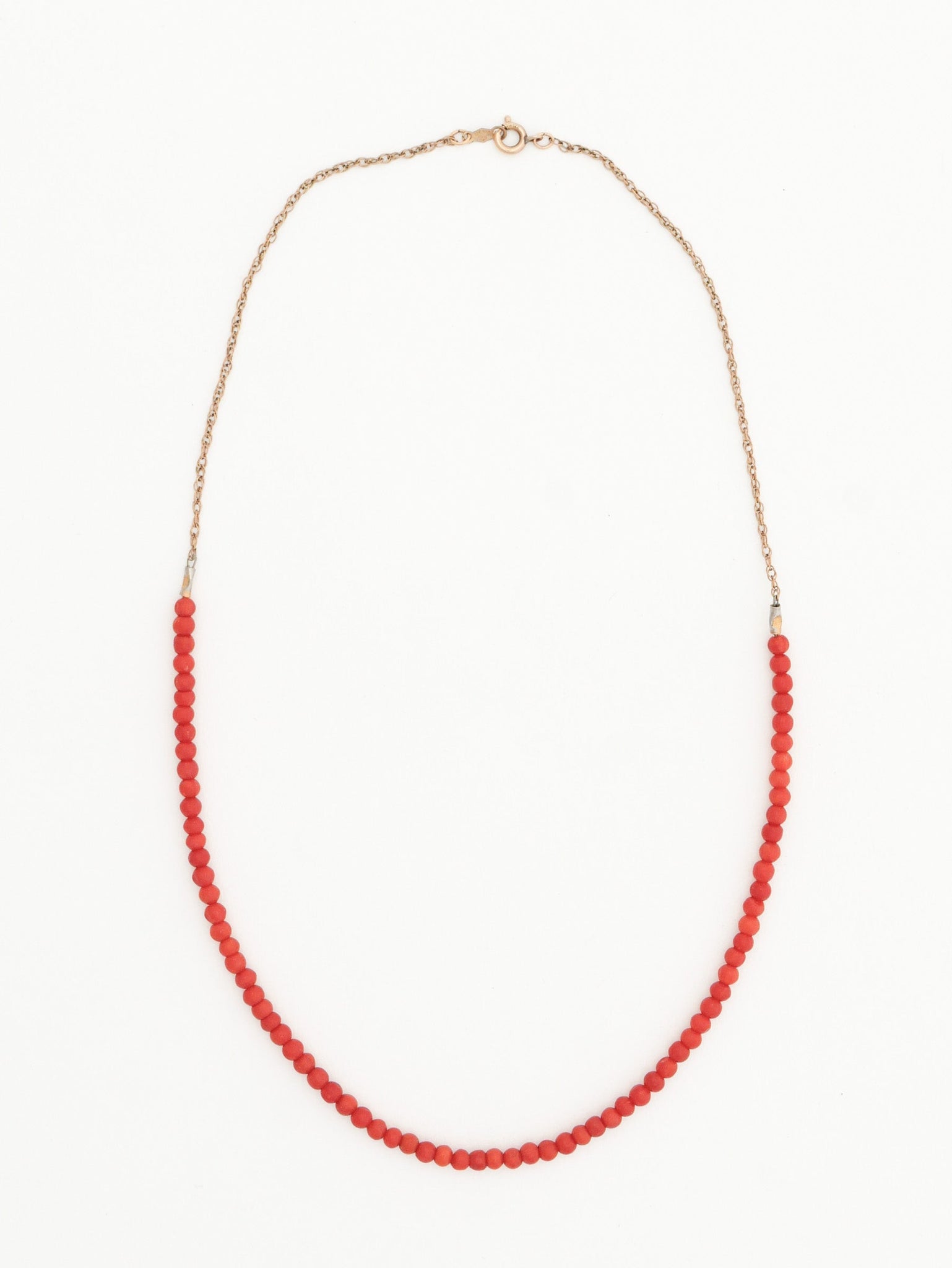 Coral & Gold Chain Necklace