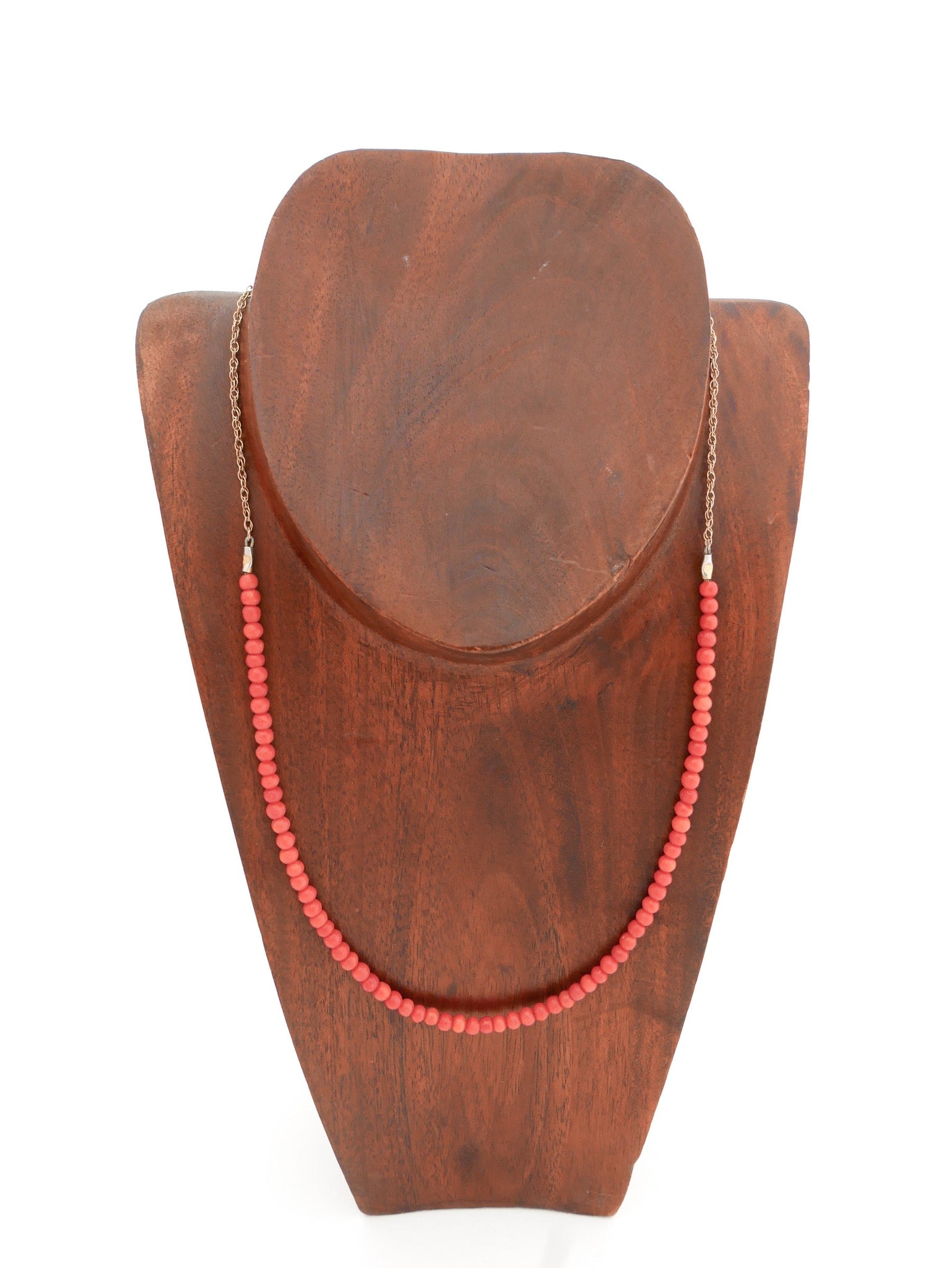 Coral & Gold Chain Necklace