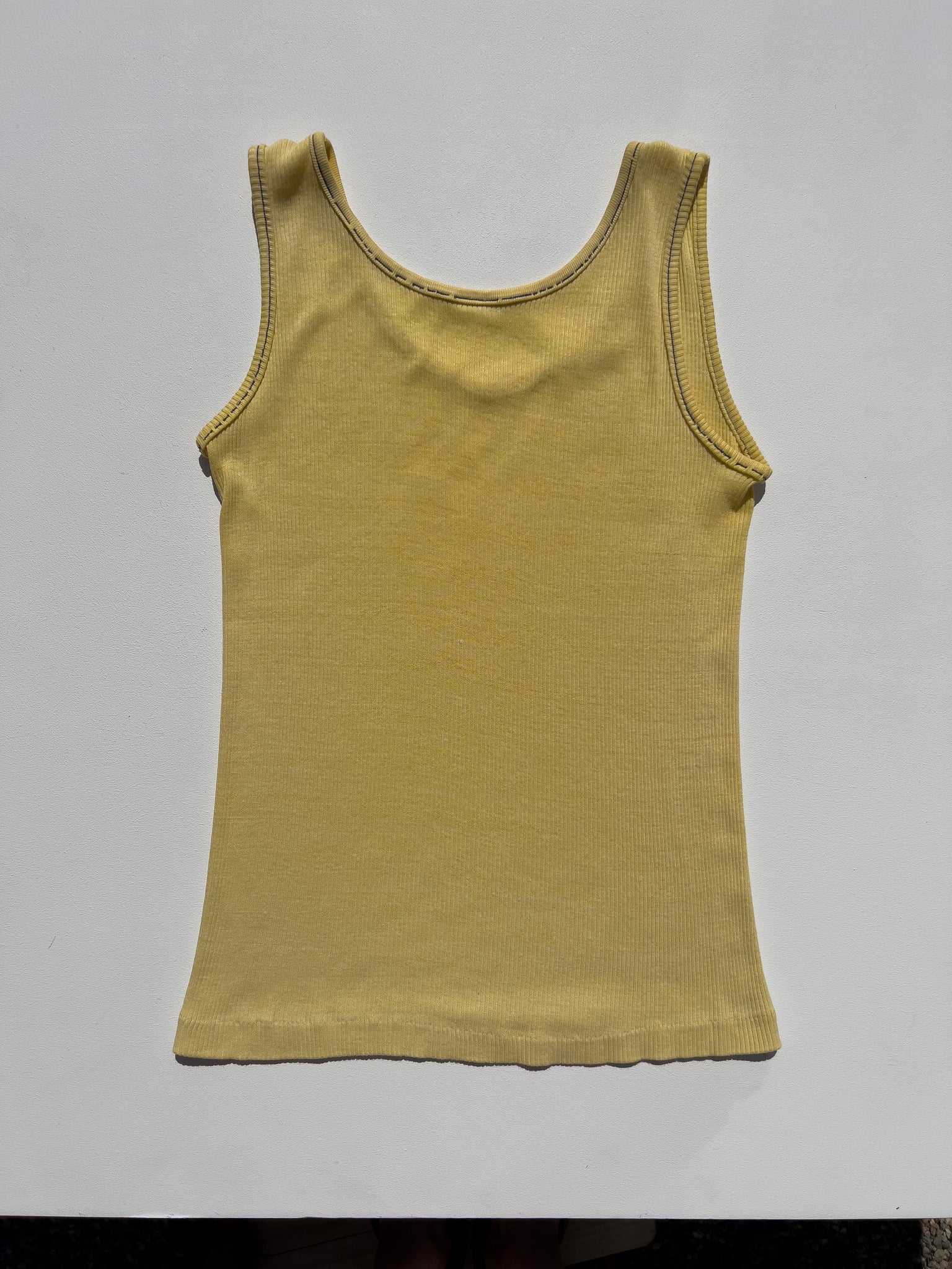 VINTAGE TANK WITH DISTRESSED STITCHING