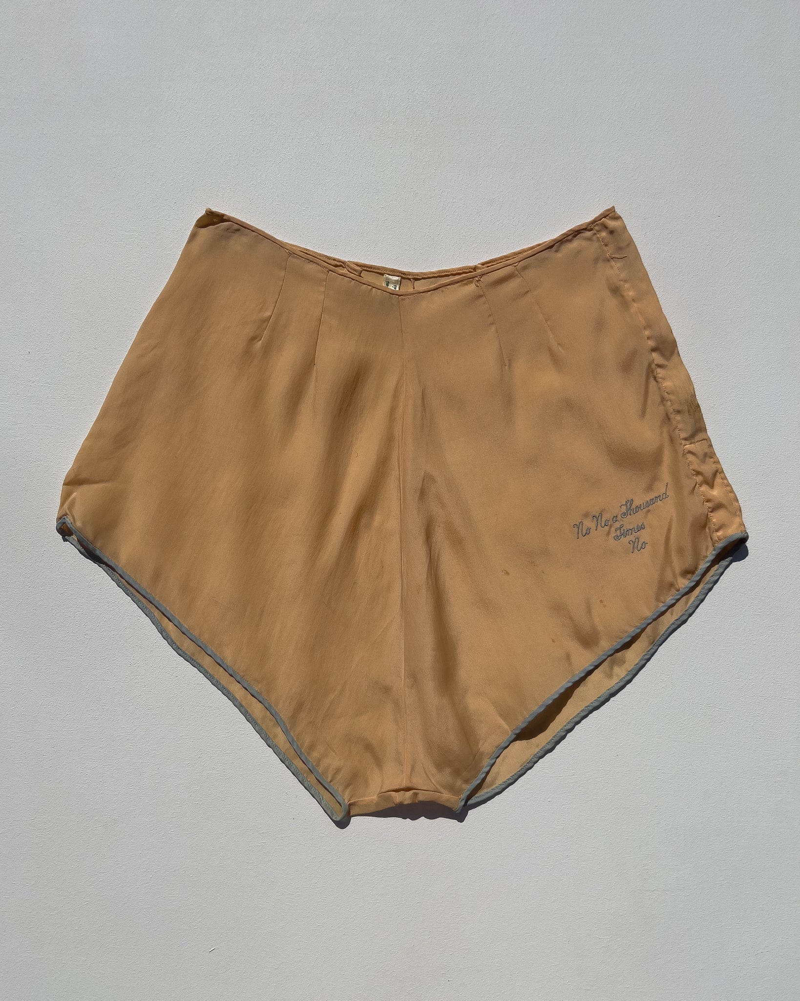 1930s silk tap shorts ‘No No A Thousand Times No”