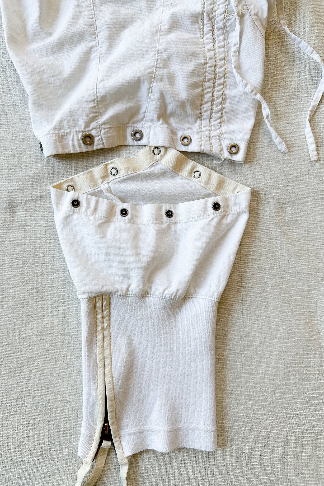 Y2K Marithé + François Girbaud ivory convertible cargo pants