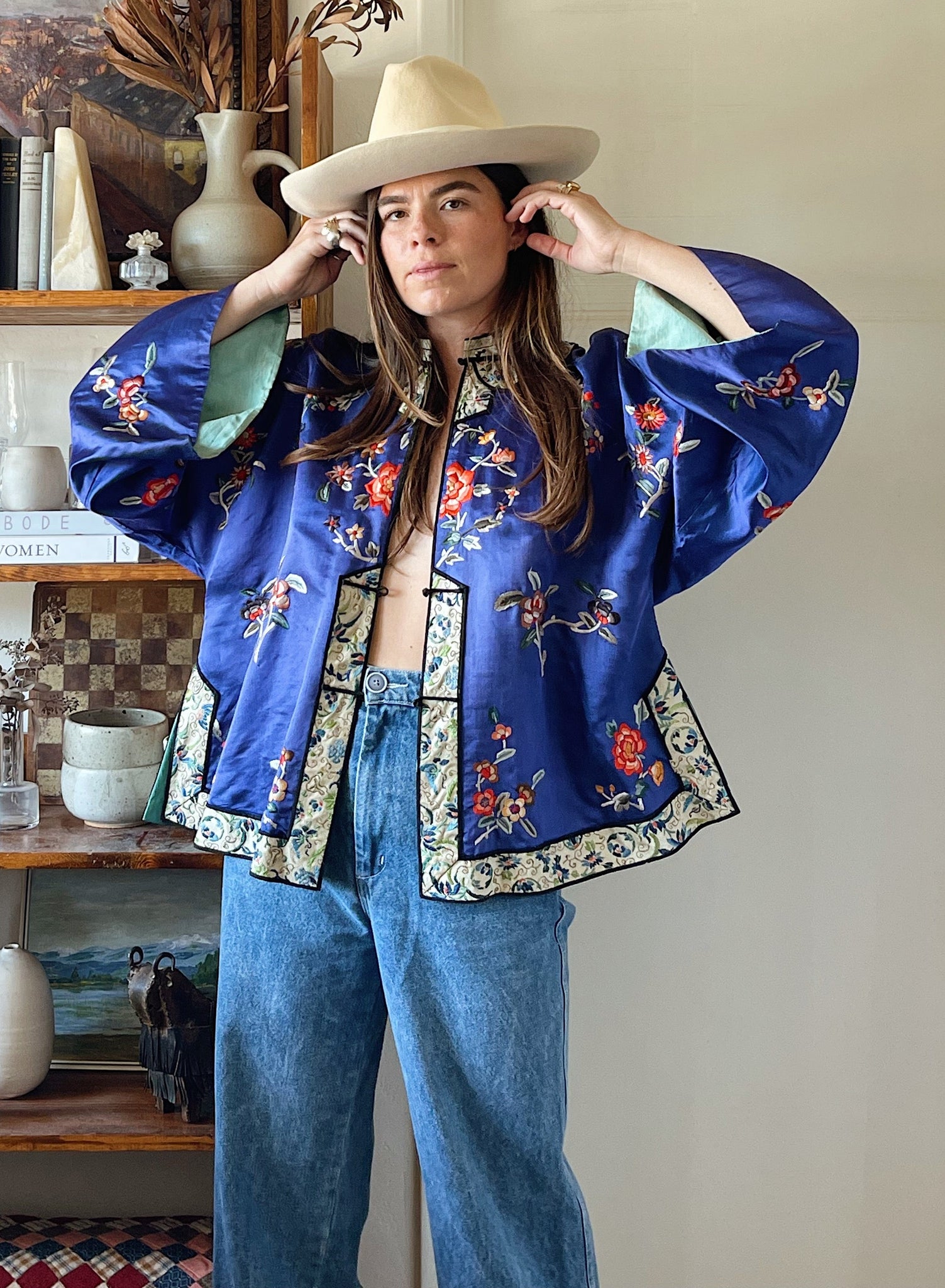 Silk Embroidered Kimono