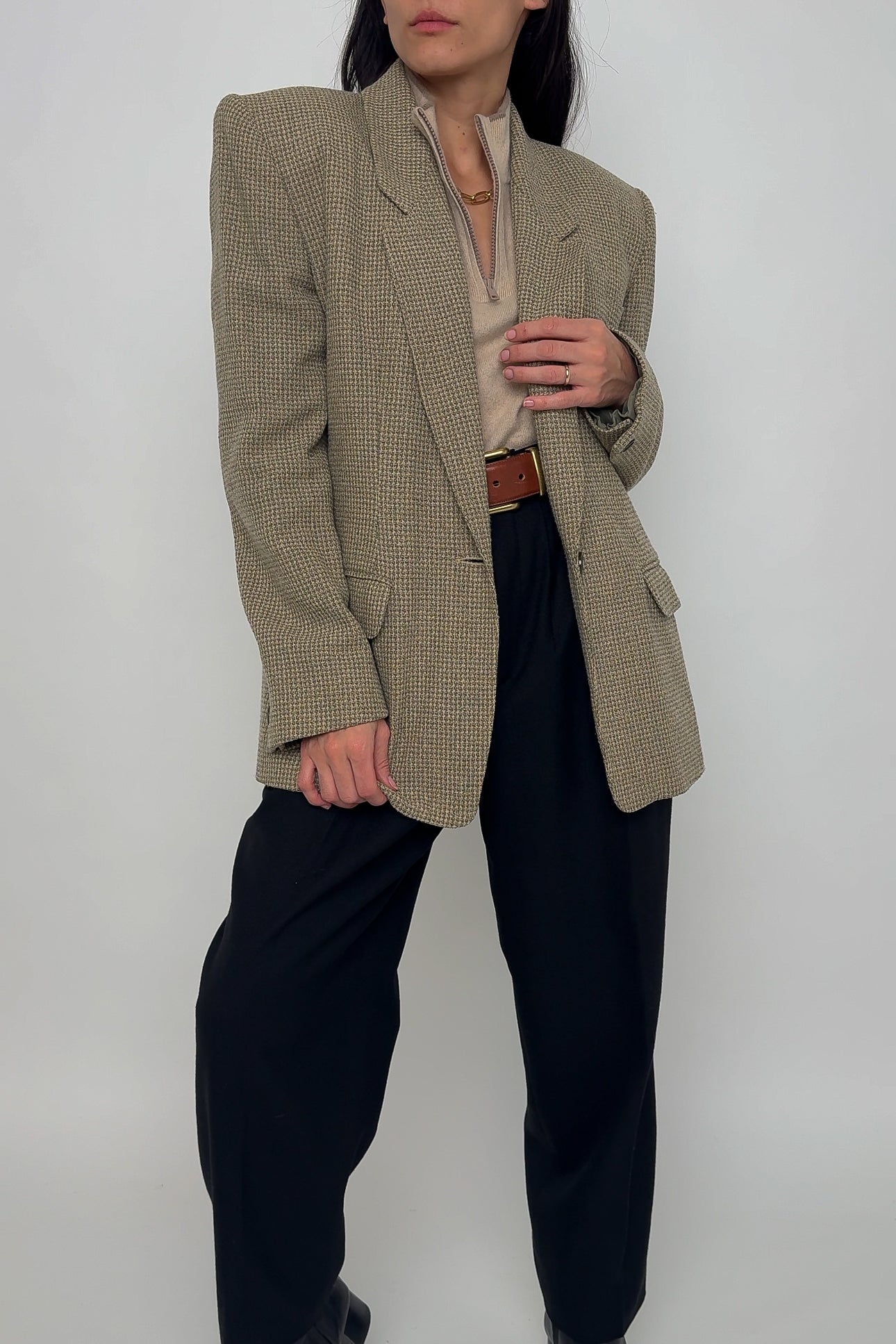 Vintage 90s Wheat Wool Blazer