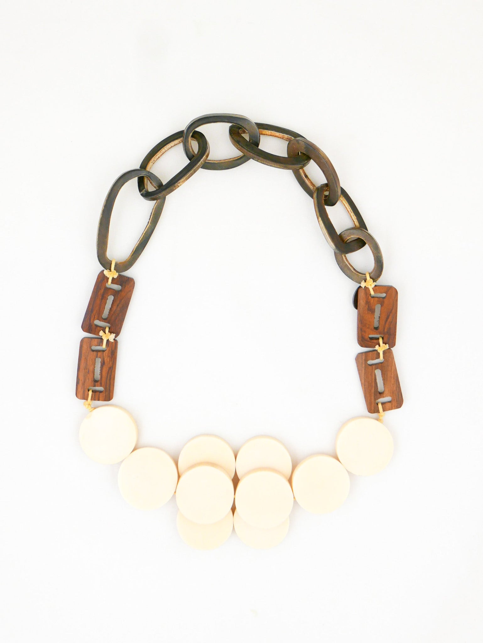 Antler Wood & Plastic Necklace