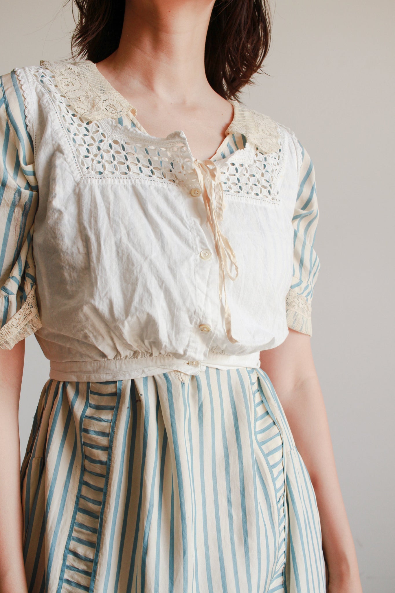 Victorian White Cotton Eyelet Corset Cover