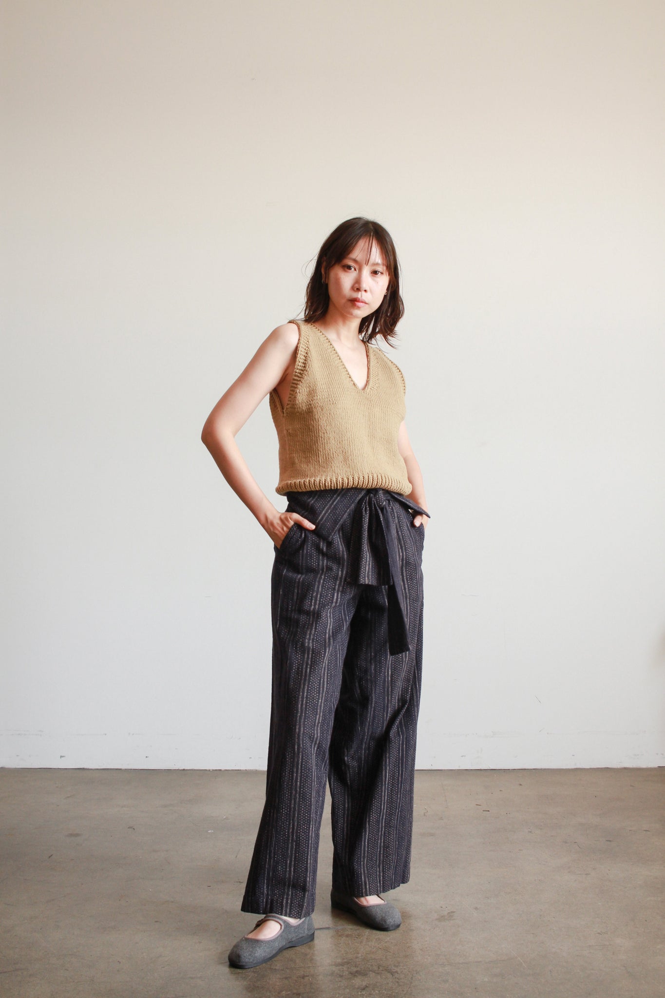 1980s Issey Miyake Navy Cotton Woven Pants