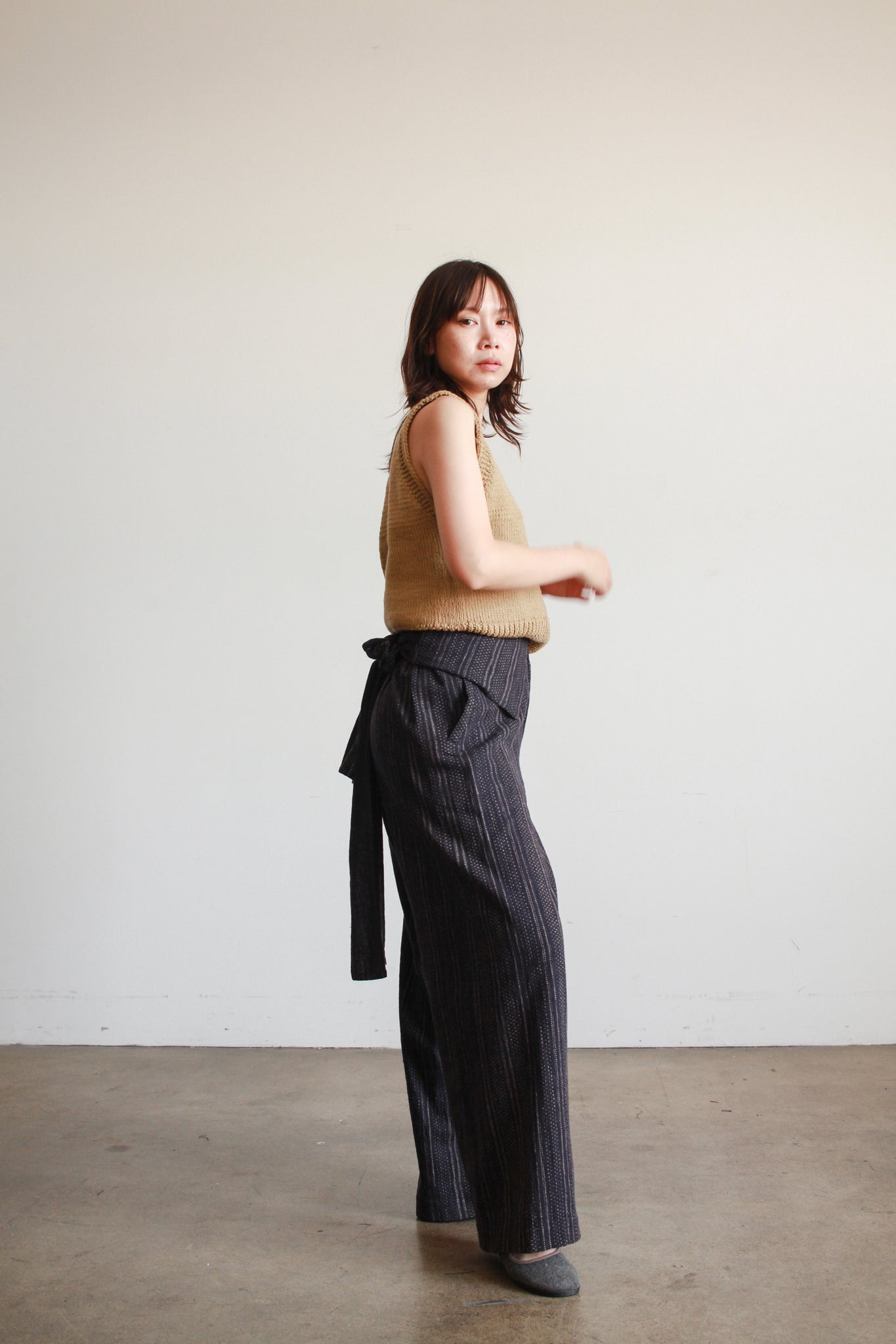 1980s Issey Miyake Navy Cotton Woven Pants