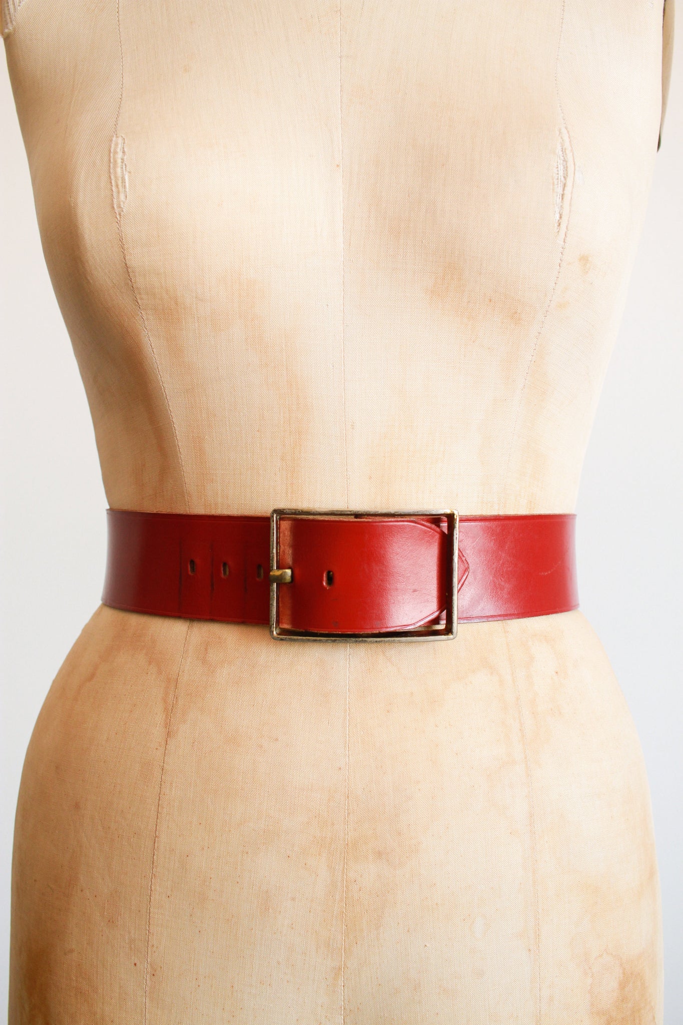 1970s Red Wide Leather Belt