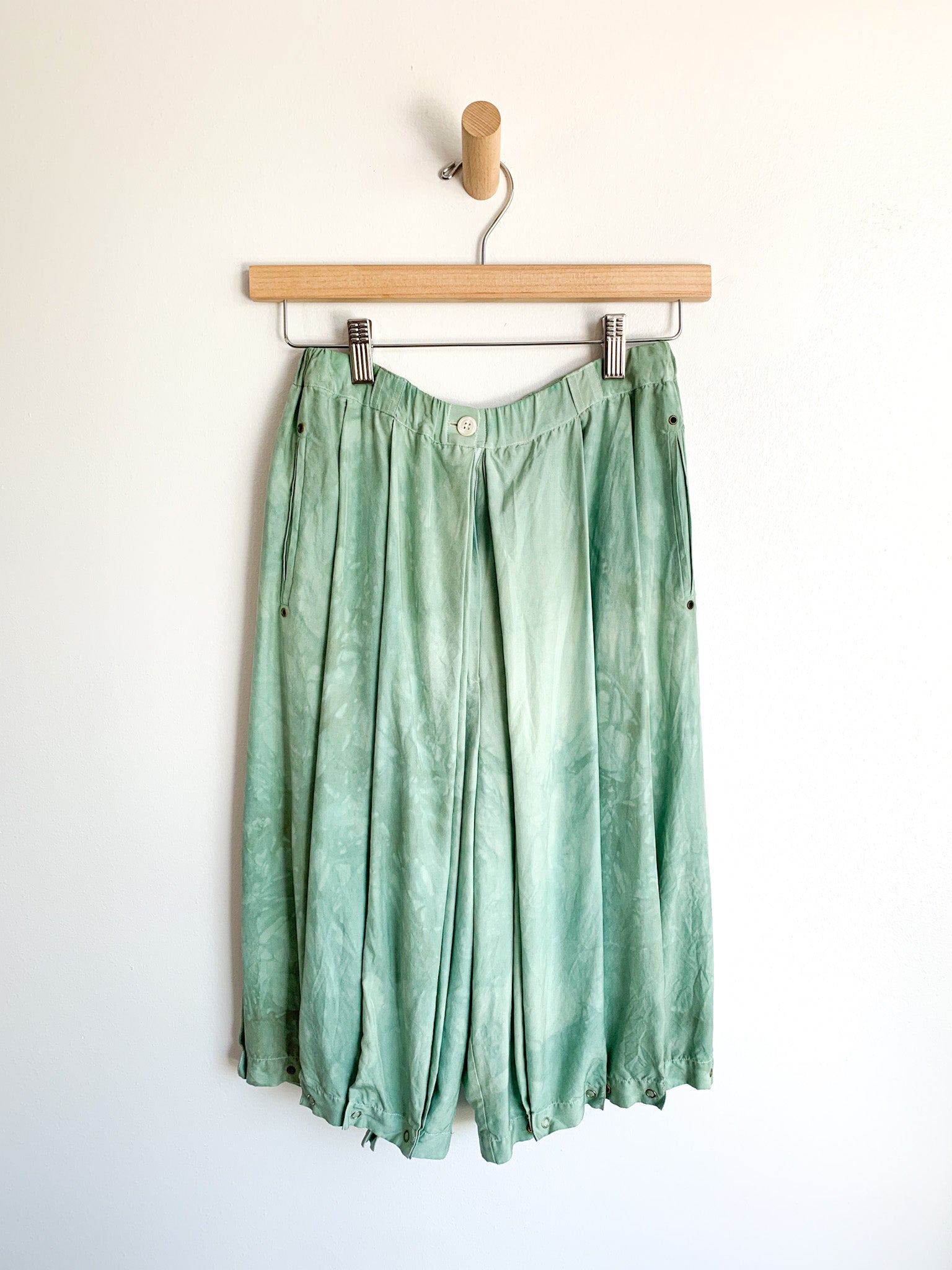 Hand Dyed Silk Pleated Gauchos