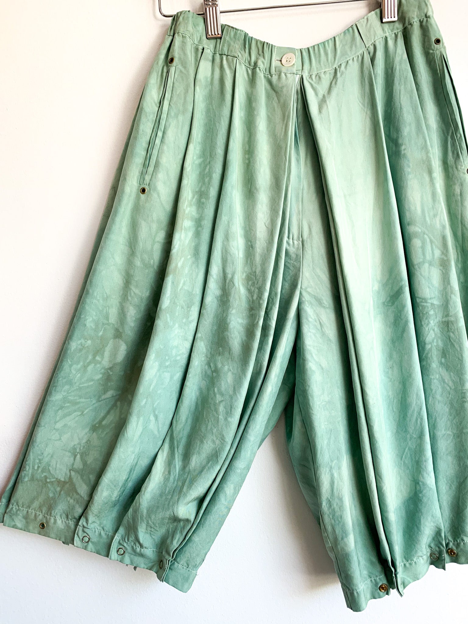 Hand Dyed Silk Pleated Gauchos