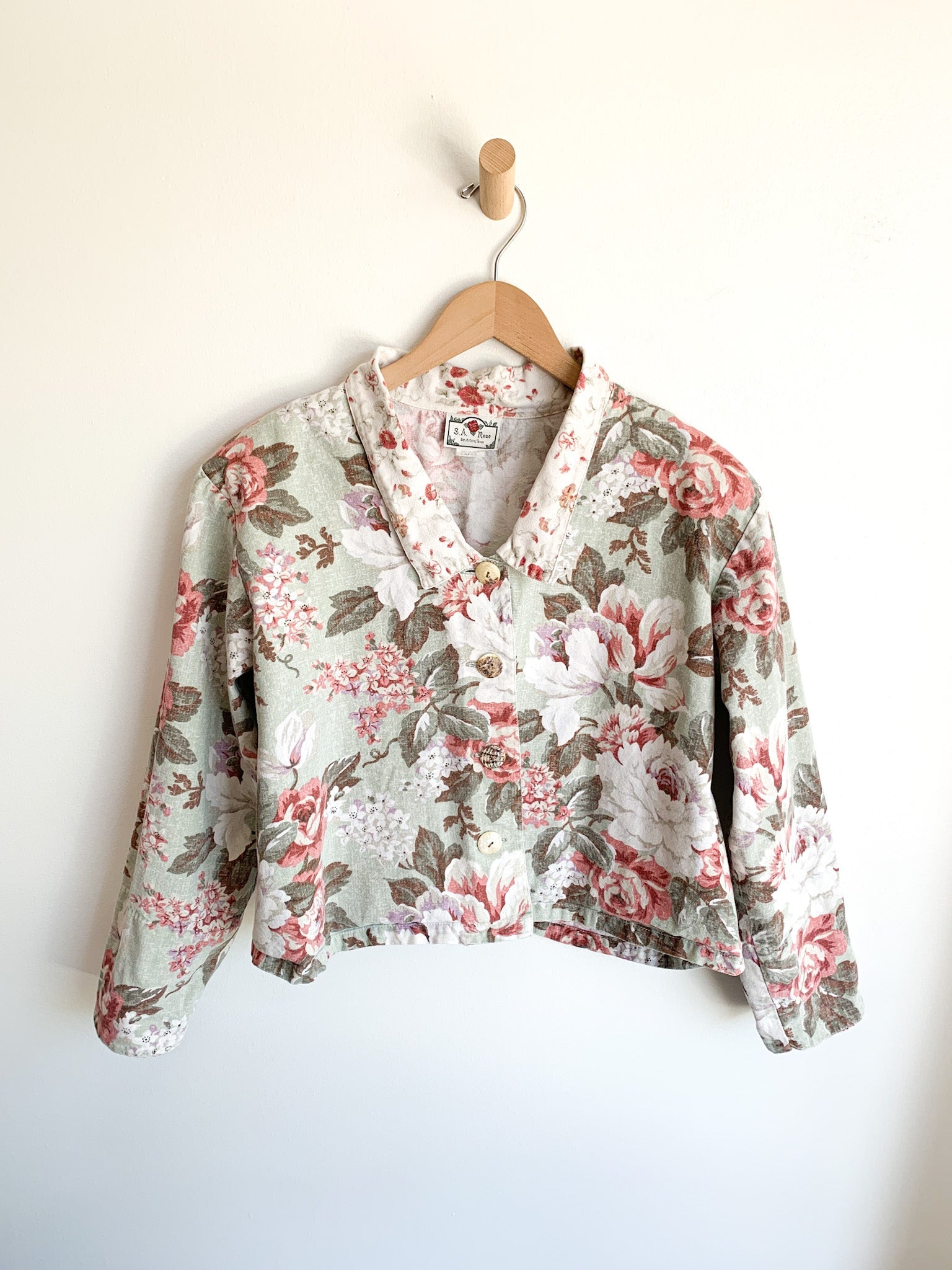 Mint Floral Cropped Jacket