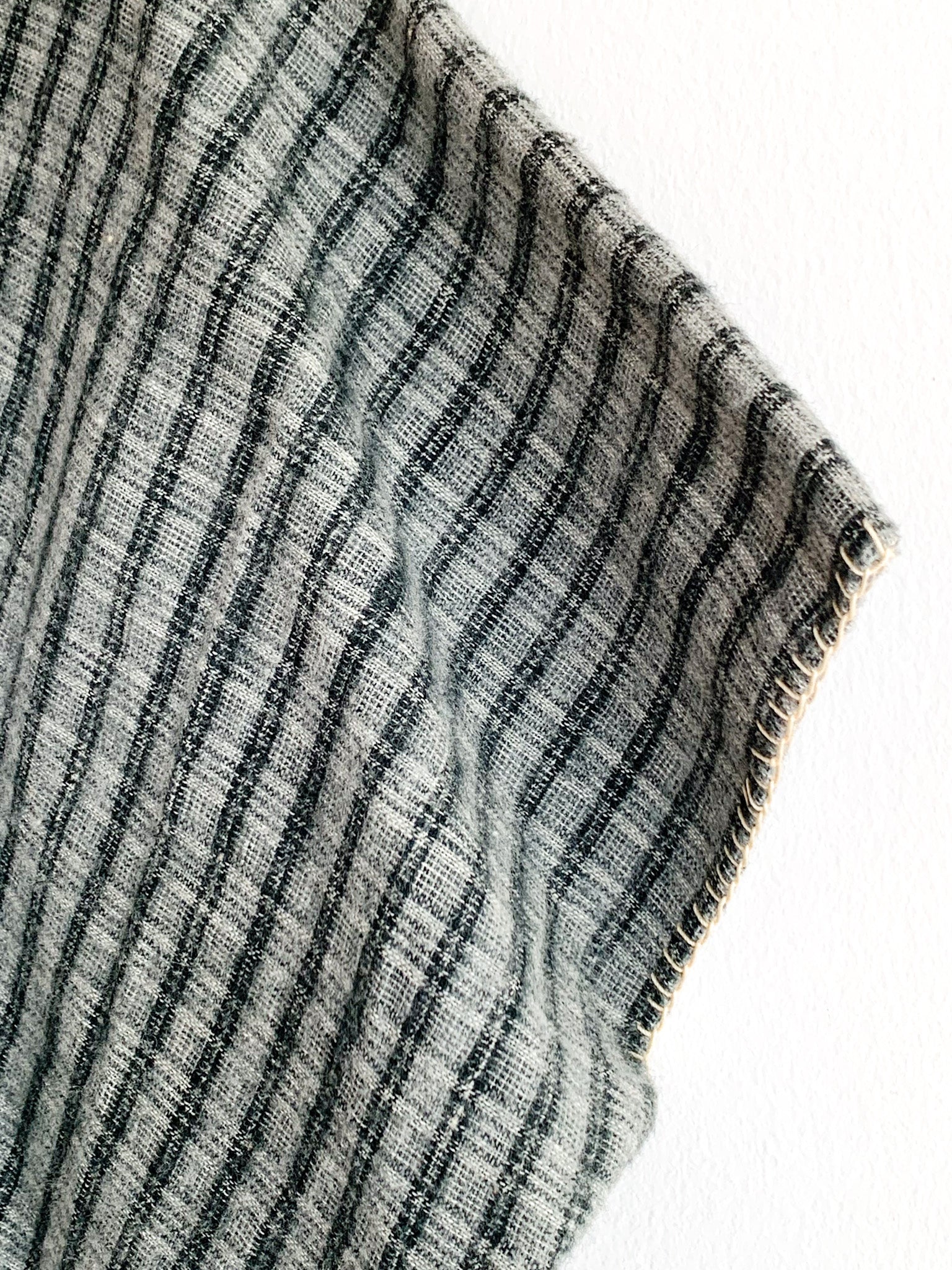 Hand-Stitched Flannel Boxy Top