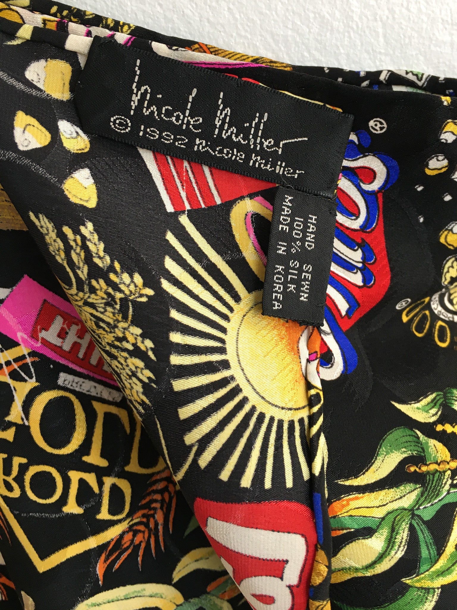 1992 Nicole Miller Snacks Scarf