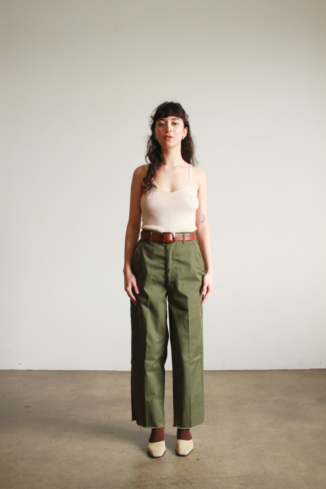 1970s Green Army Cotton Pants