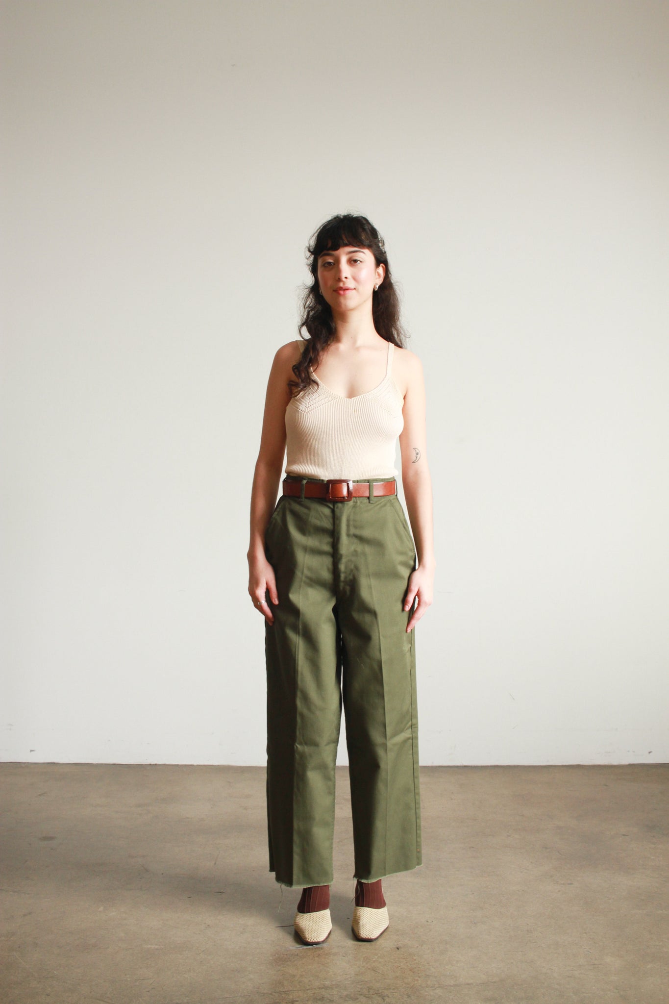 1970s Green Army Cotton Pants