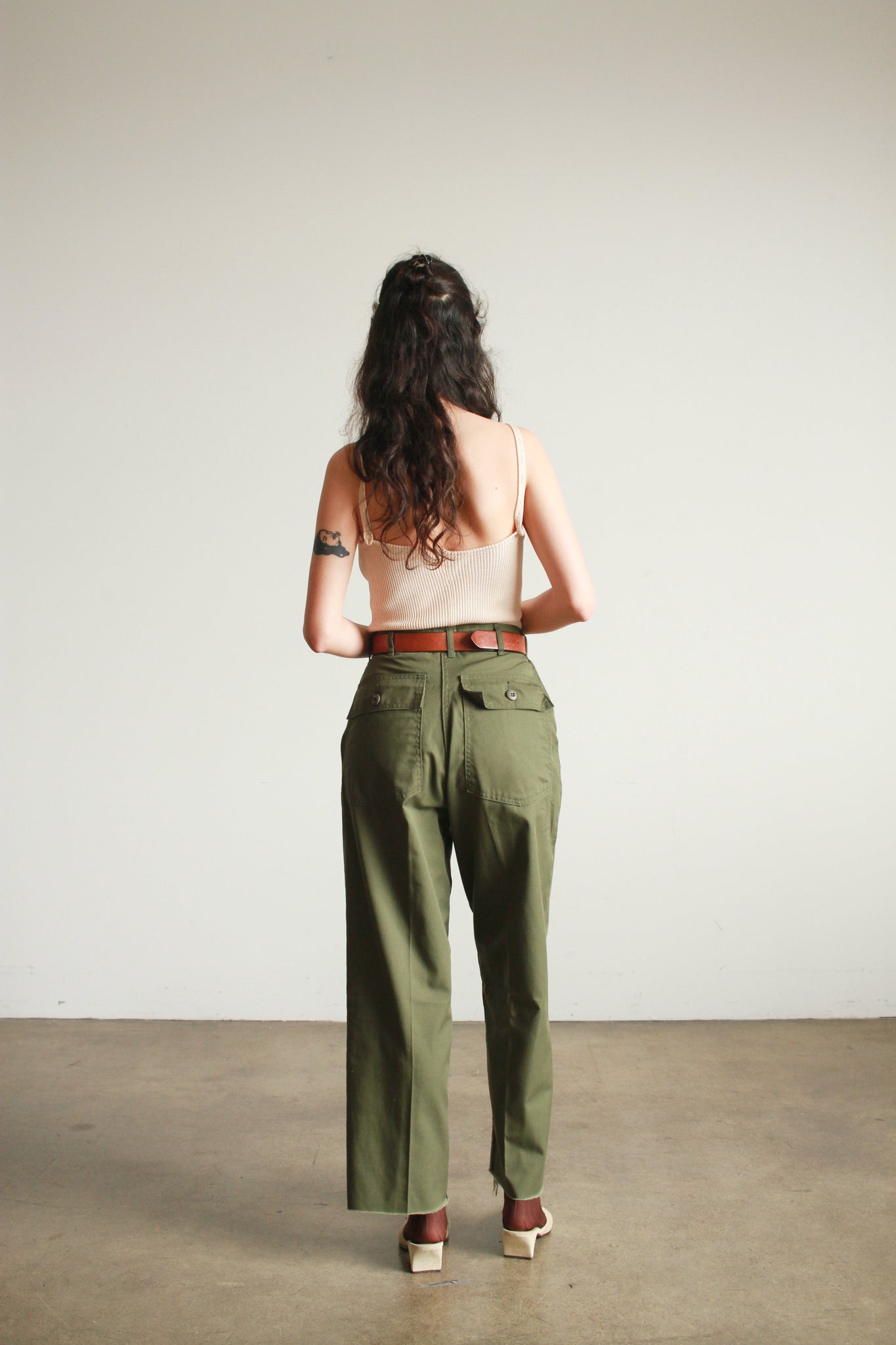 1970s Green Army Cotton Pants