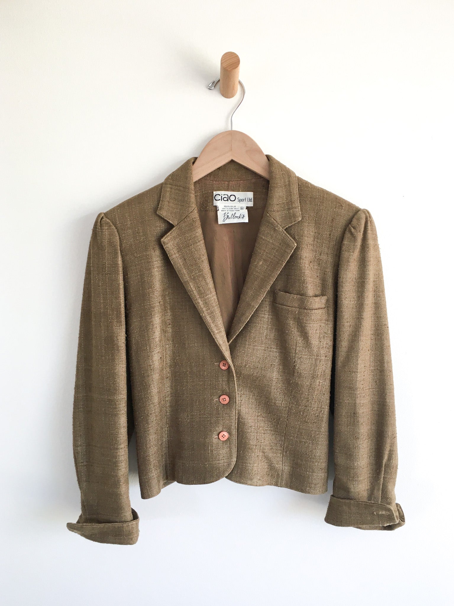 Moss Green Silk Blazer