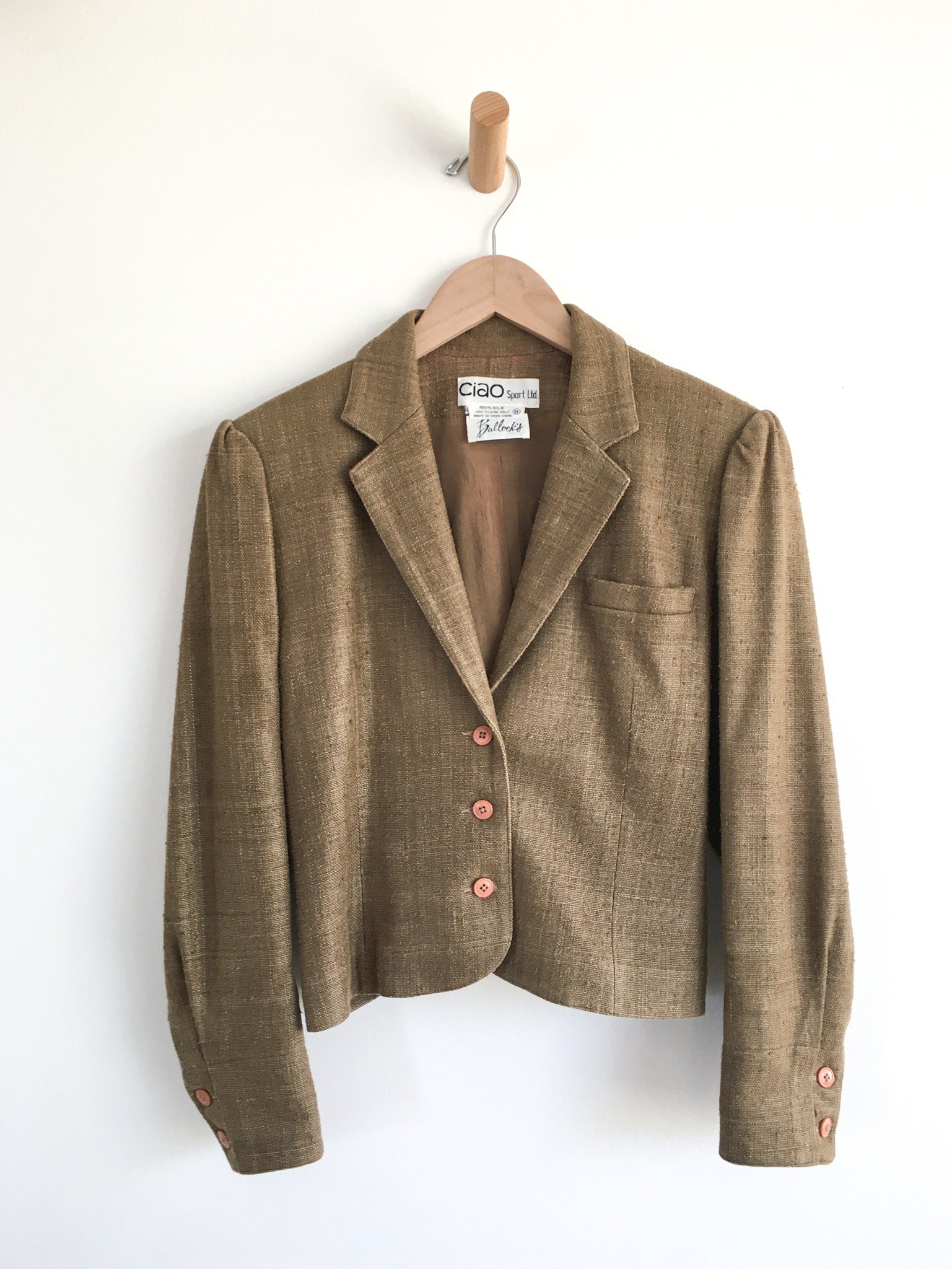 Moss Green Silk Blazer