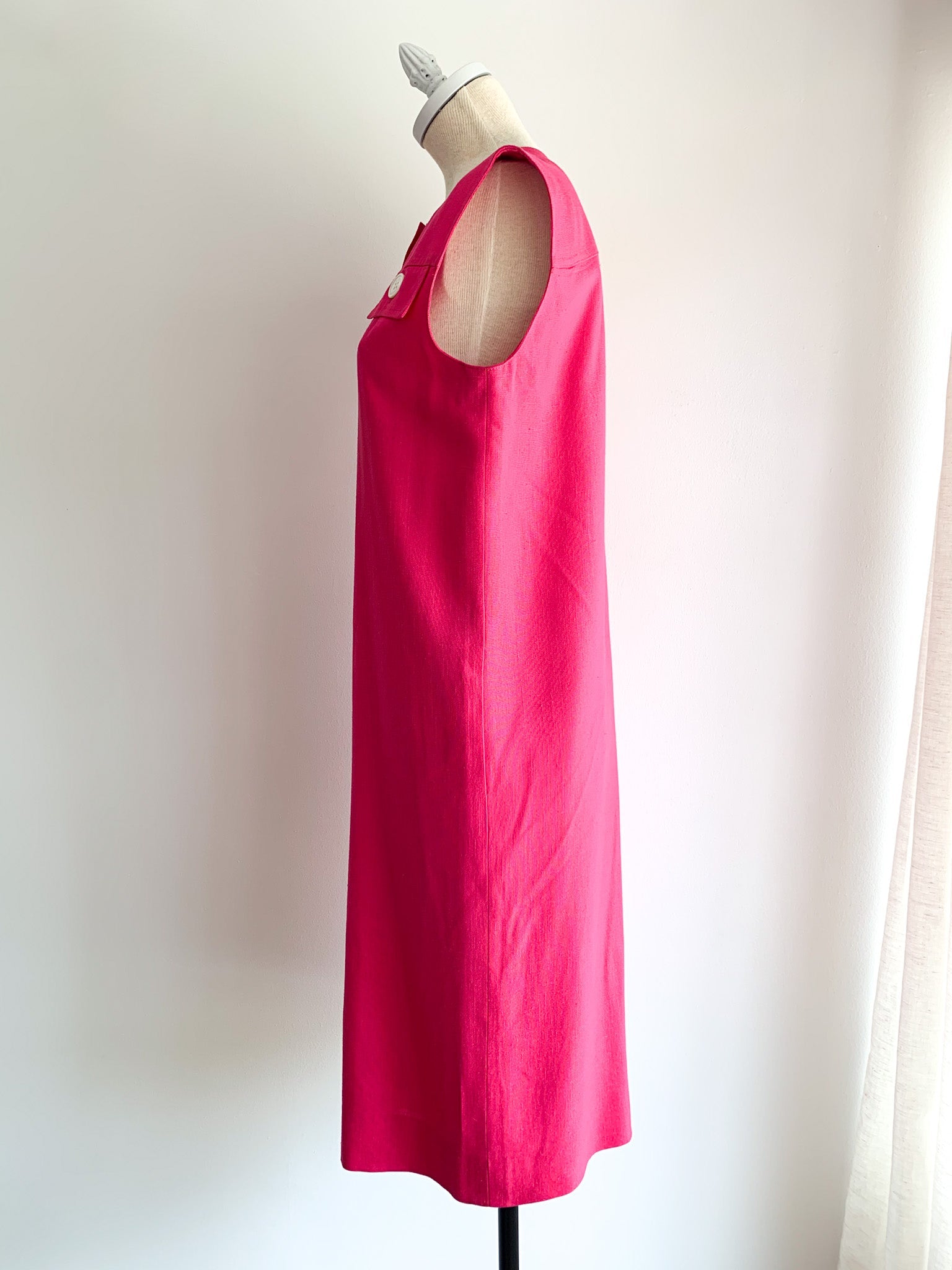 Celine Pink Linen Shift Dress