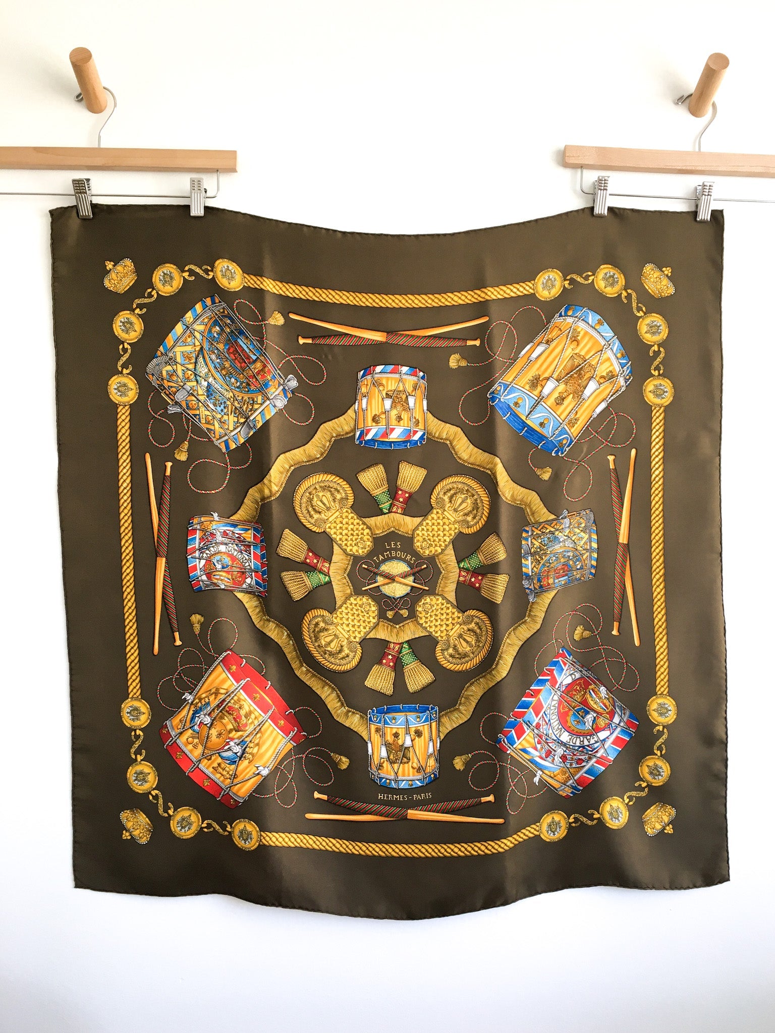 1989 Hermès Les Tambours Scarf