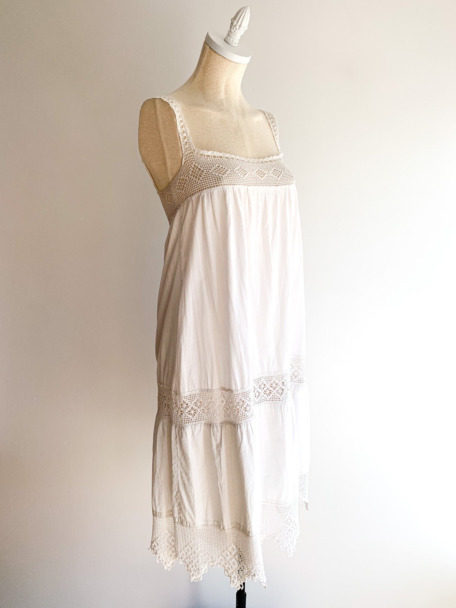 Antique Cotton & Crochet Summer Dress