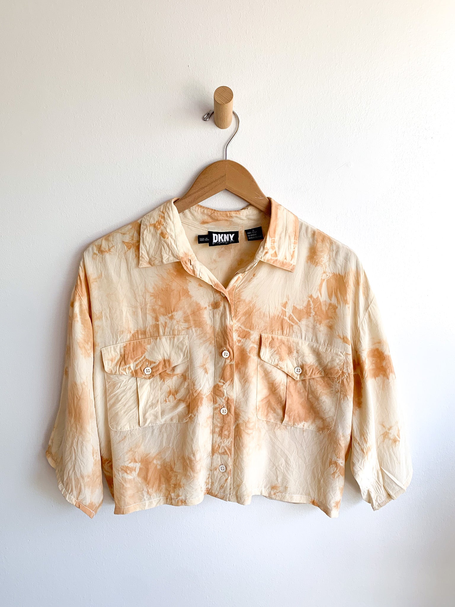 Natural Dyed Cropped Silk Blouse