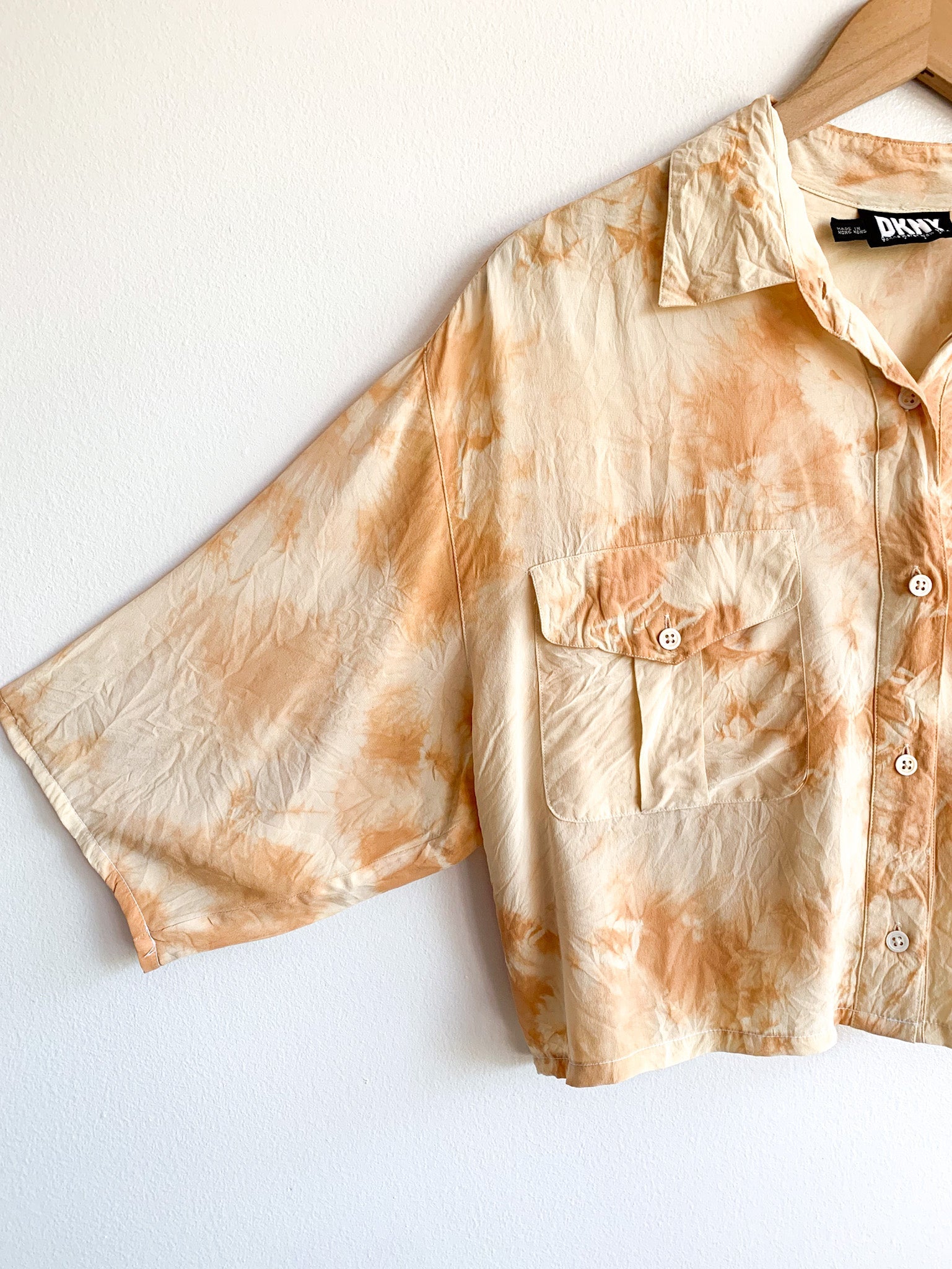 Natural Dyed Cropped Silk Blouse