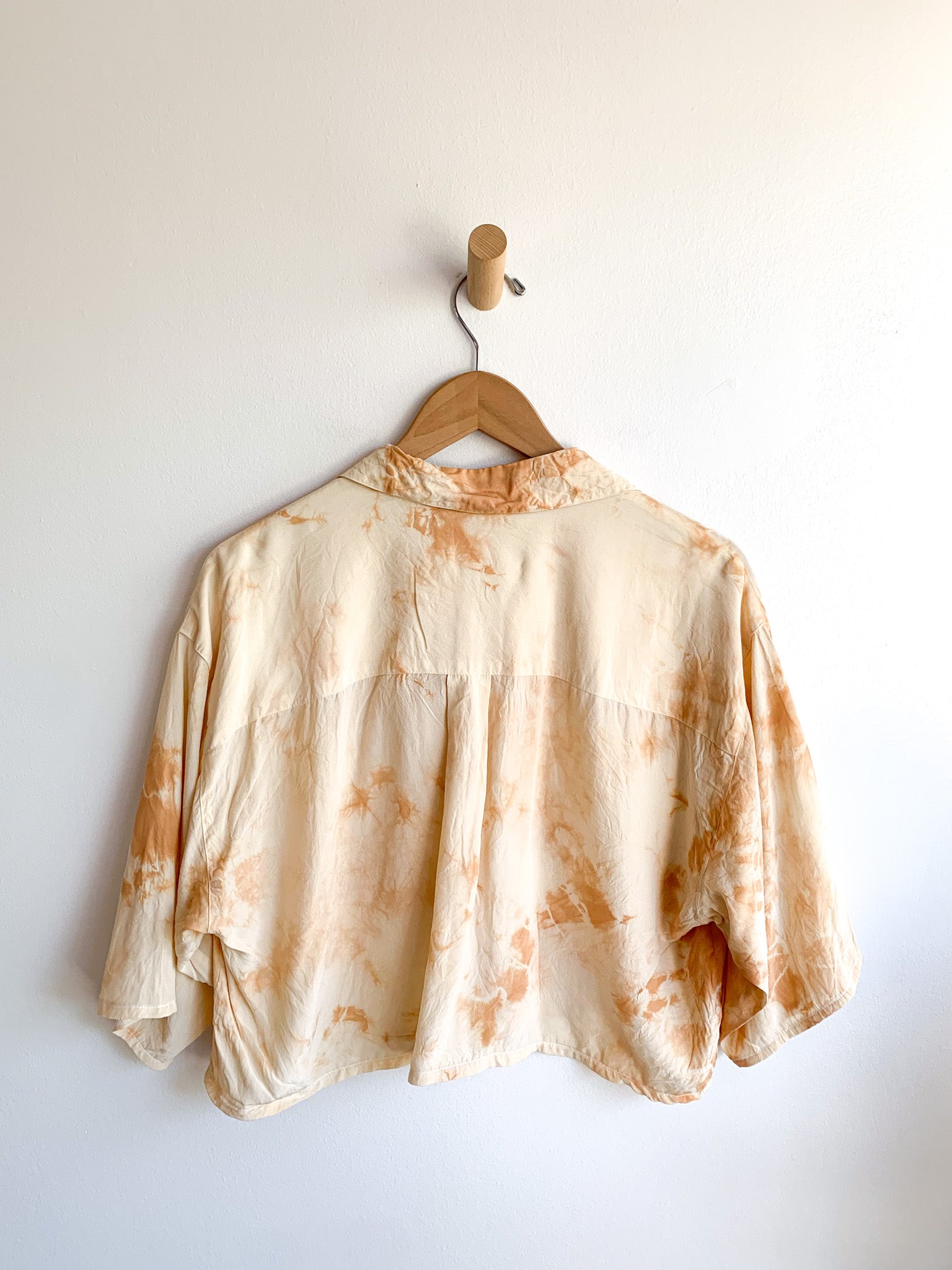 Natural Dyed Cropped Silk Blouse