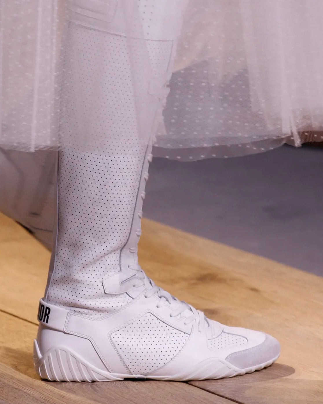 Christian Dior SS 2017 by Maria Grazia Chiuri J'ADIOR White Leather Knee High 'Fencing' Boots