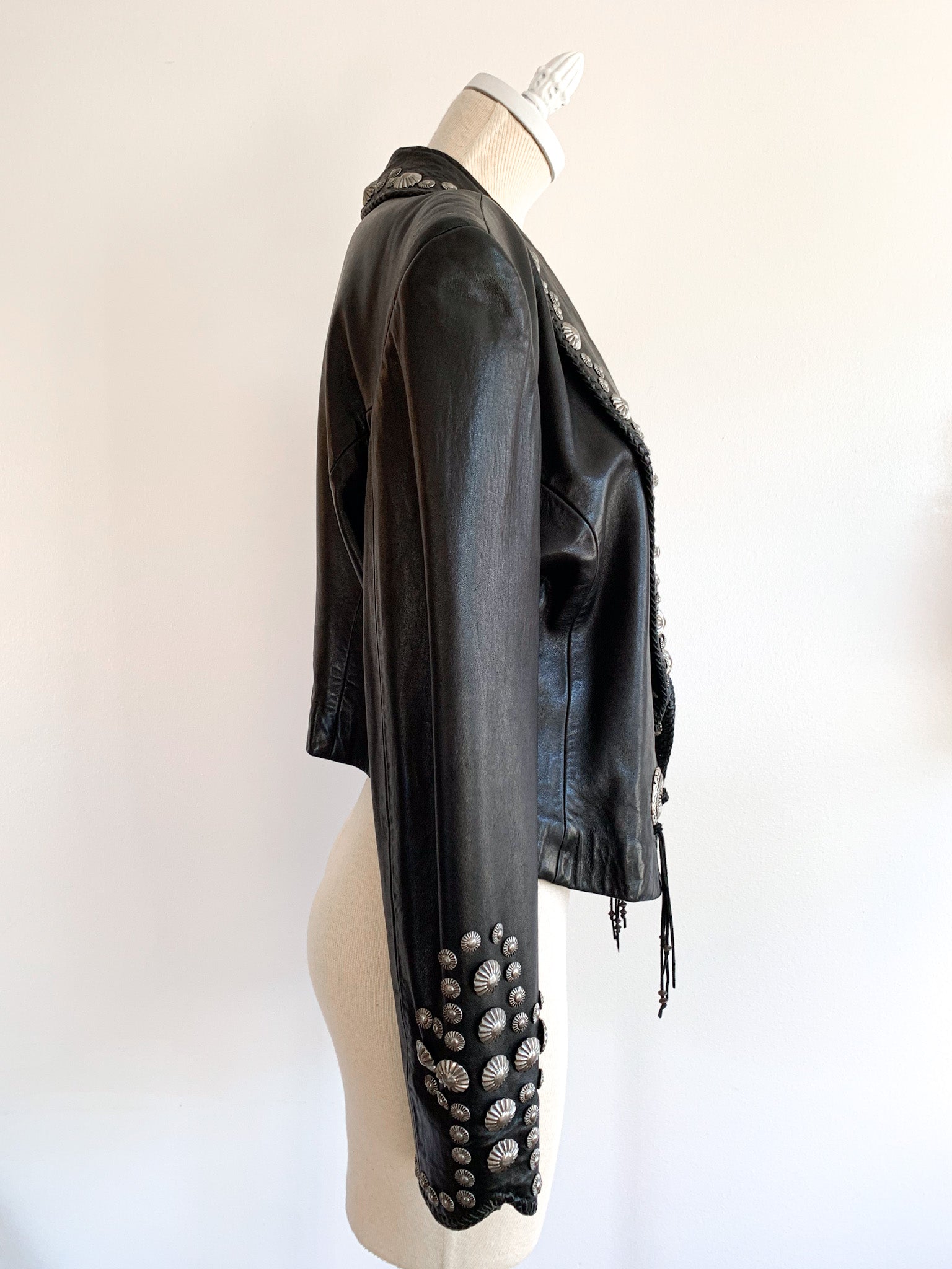 Handcrafted Leather Studded Jacket