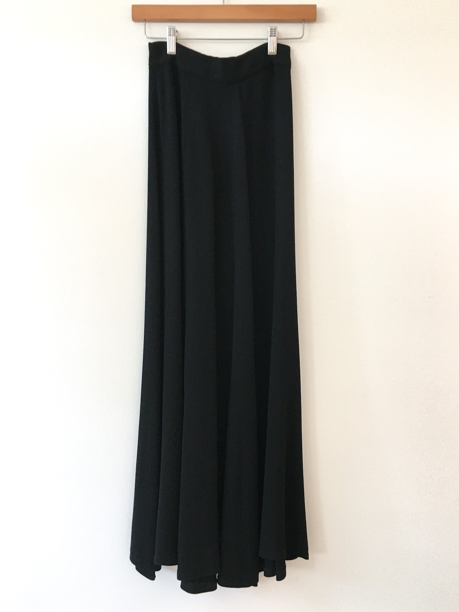 Black Moss Crepe Skirt