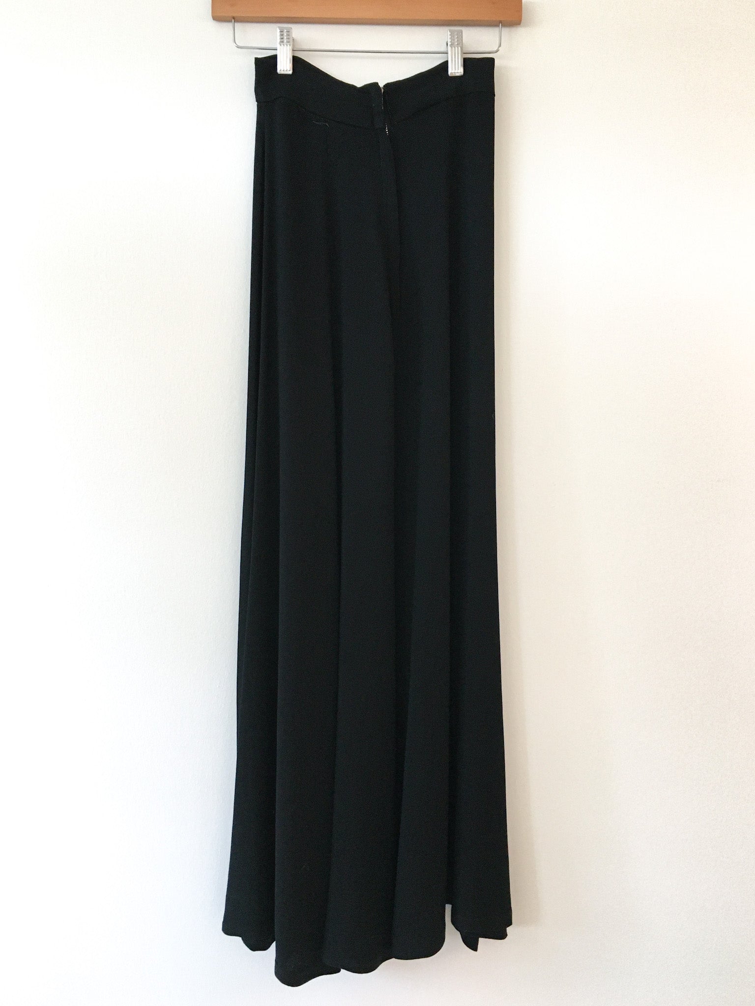 Black Moss Crepe Skirt