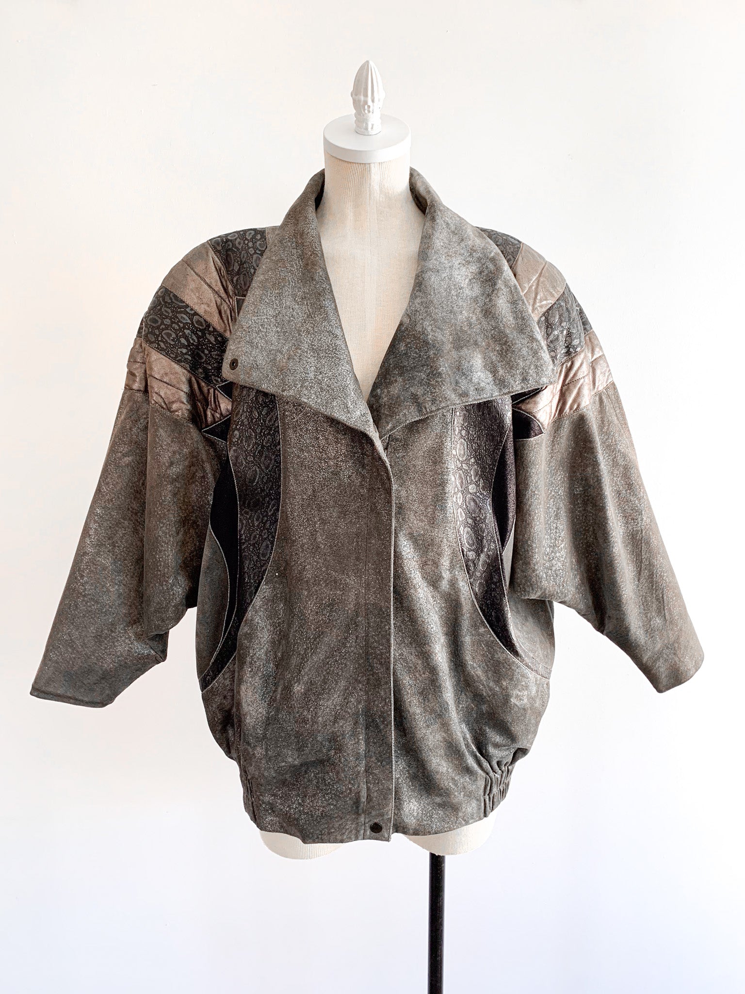 Roberto Cavalli 1980’s Metallic Leather Jacket