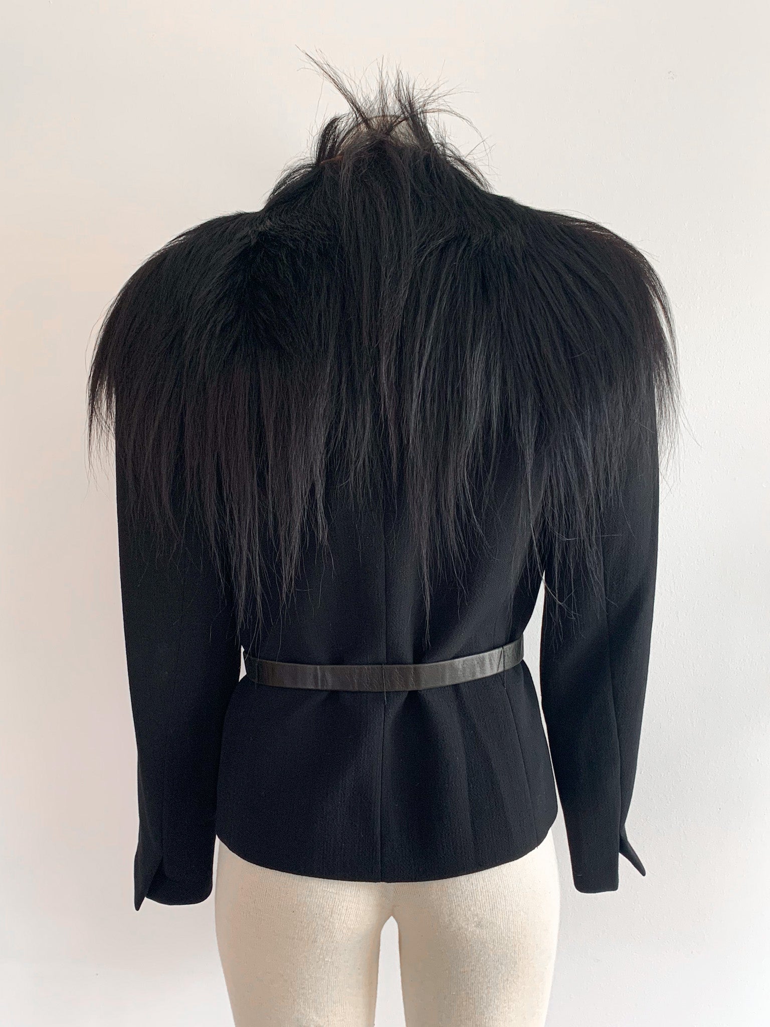 Guy Laroche Goat Hair Collar Jacket