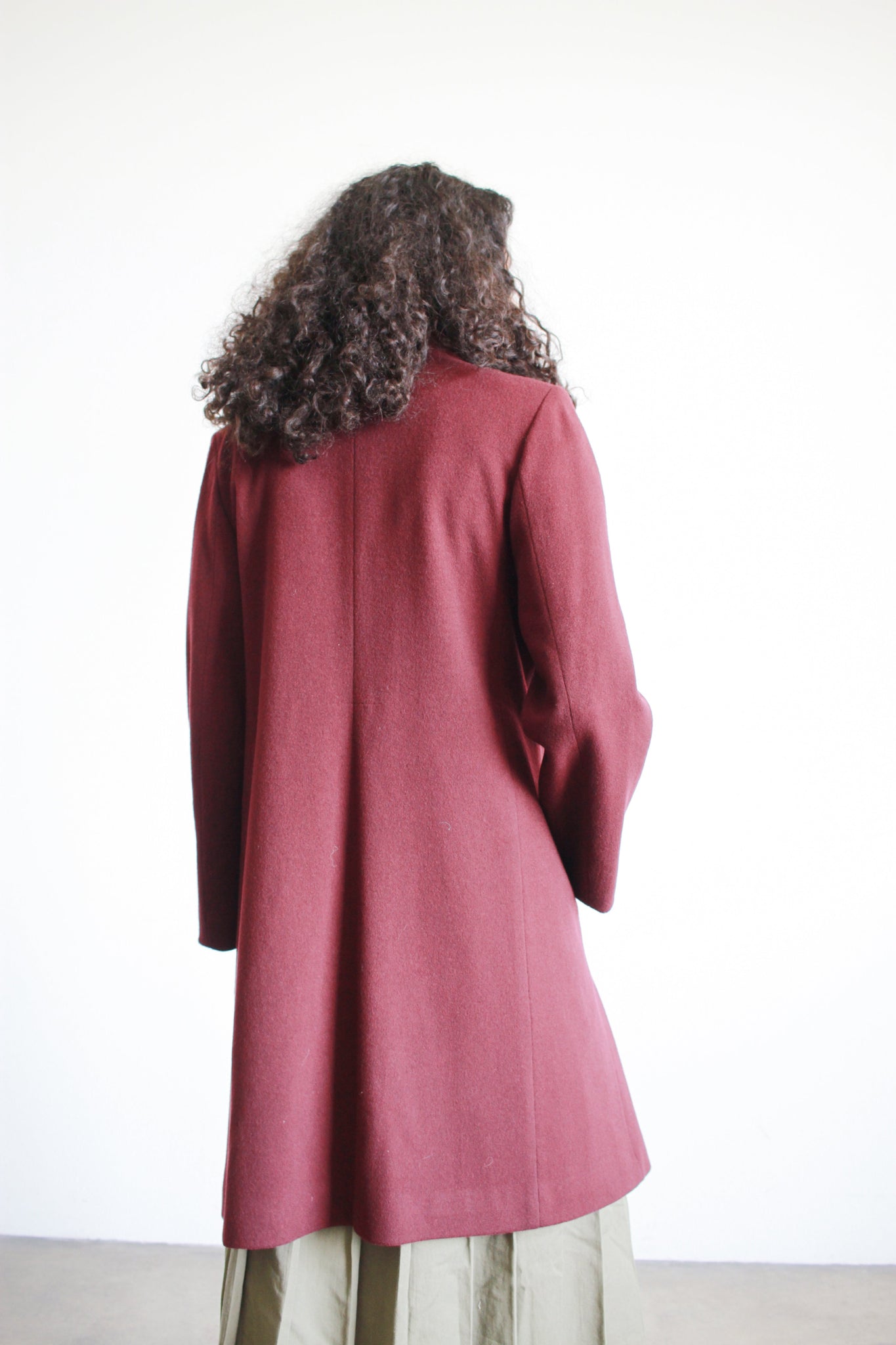 2000s Fluerette Berry Wool Swing Coat