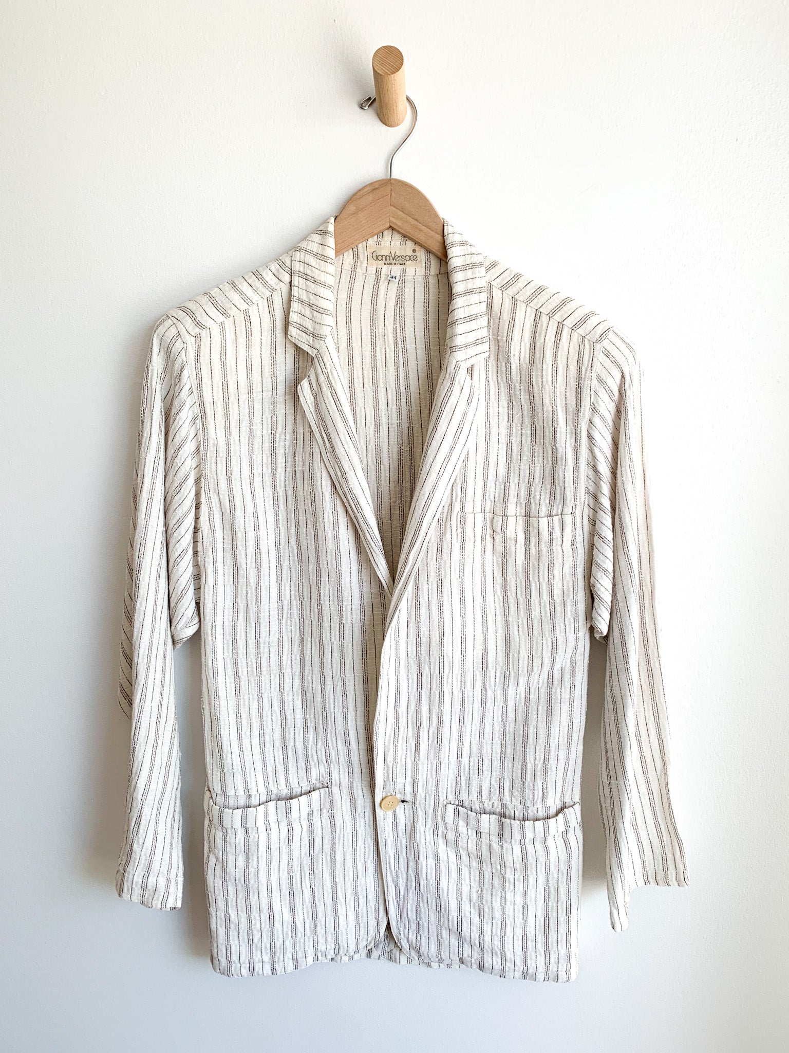 1980's Gianni Versace Minimalist Linen Blazer