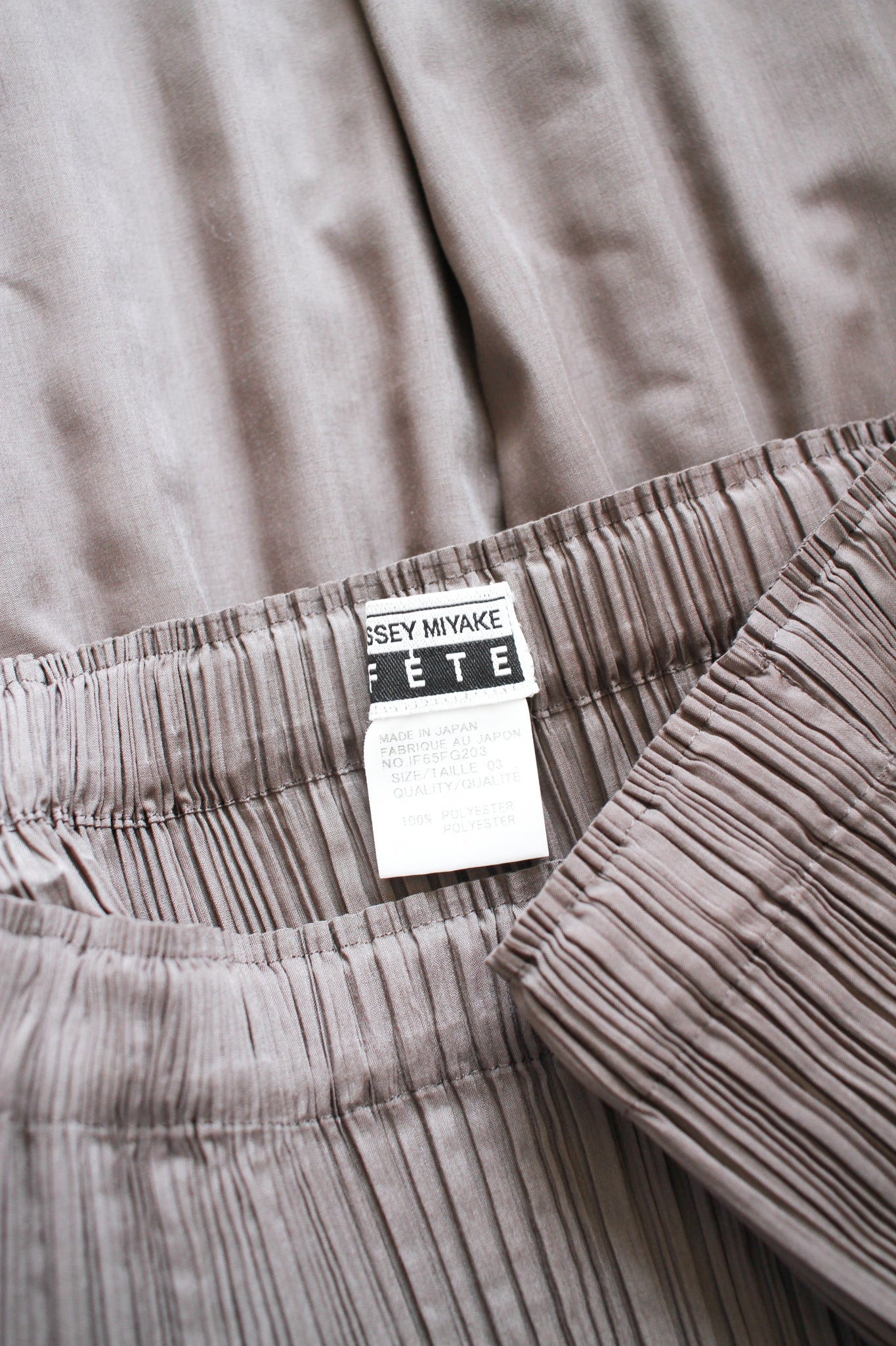 1990s Issey Miyake Fete Grey Pleated Set