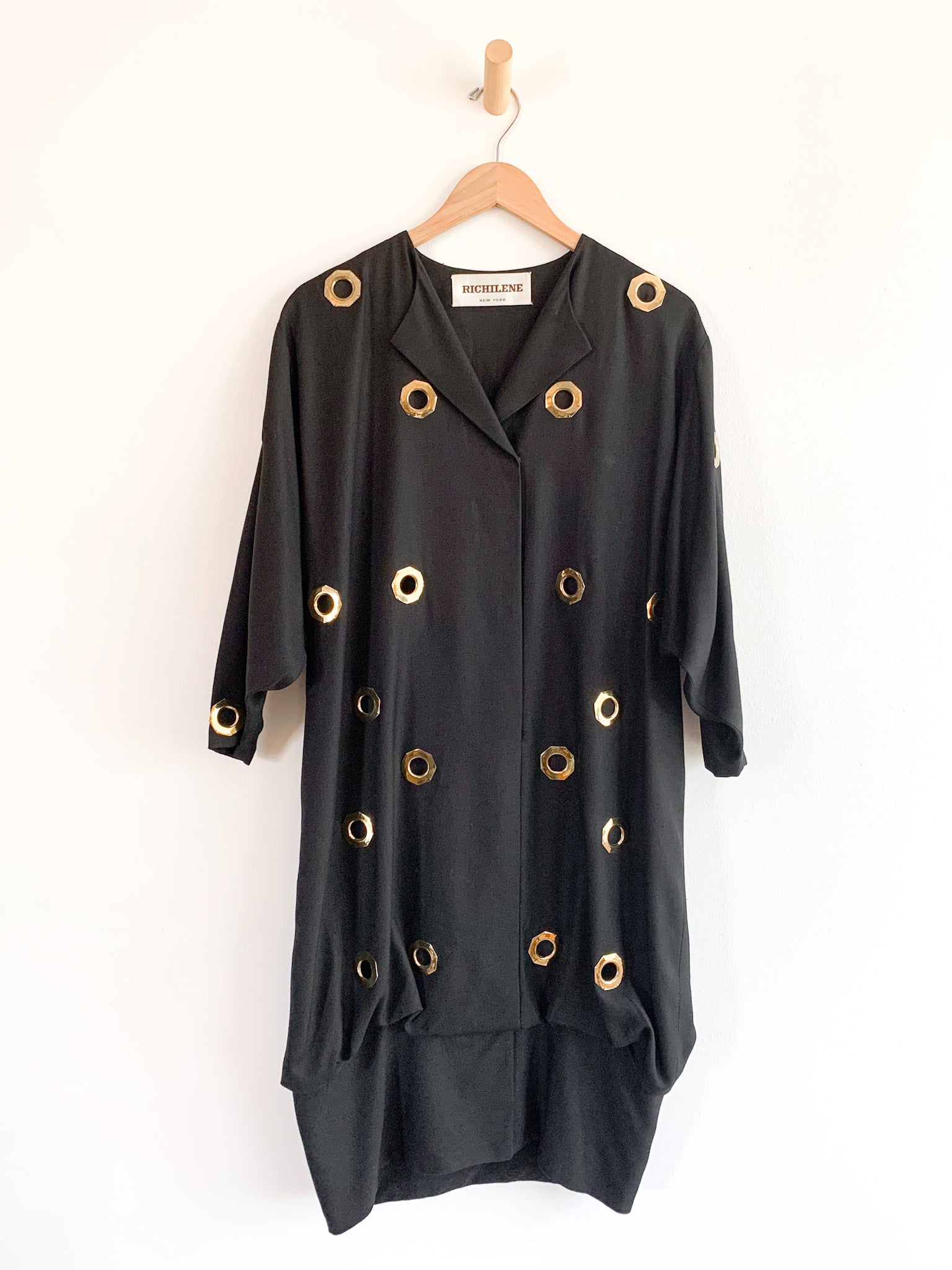 1980’s Gold Grommet Modernist Dress