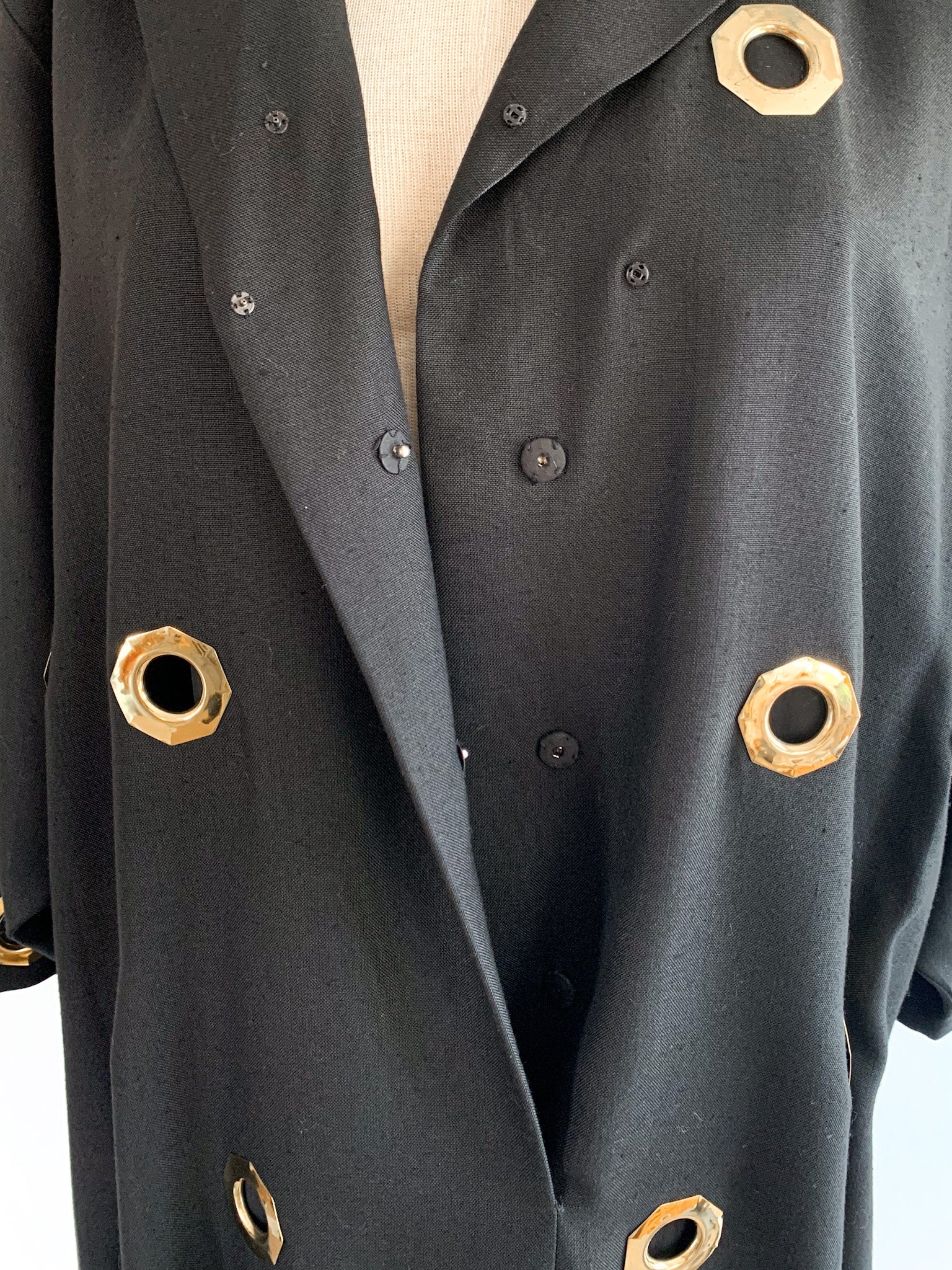 1980’s Gold Grommet Modernist Dress