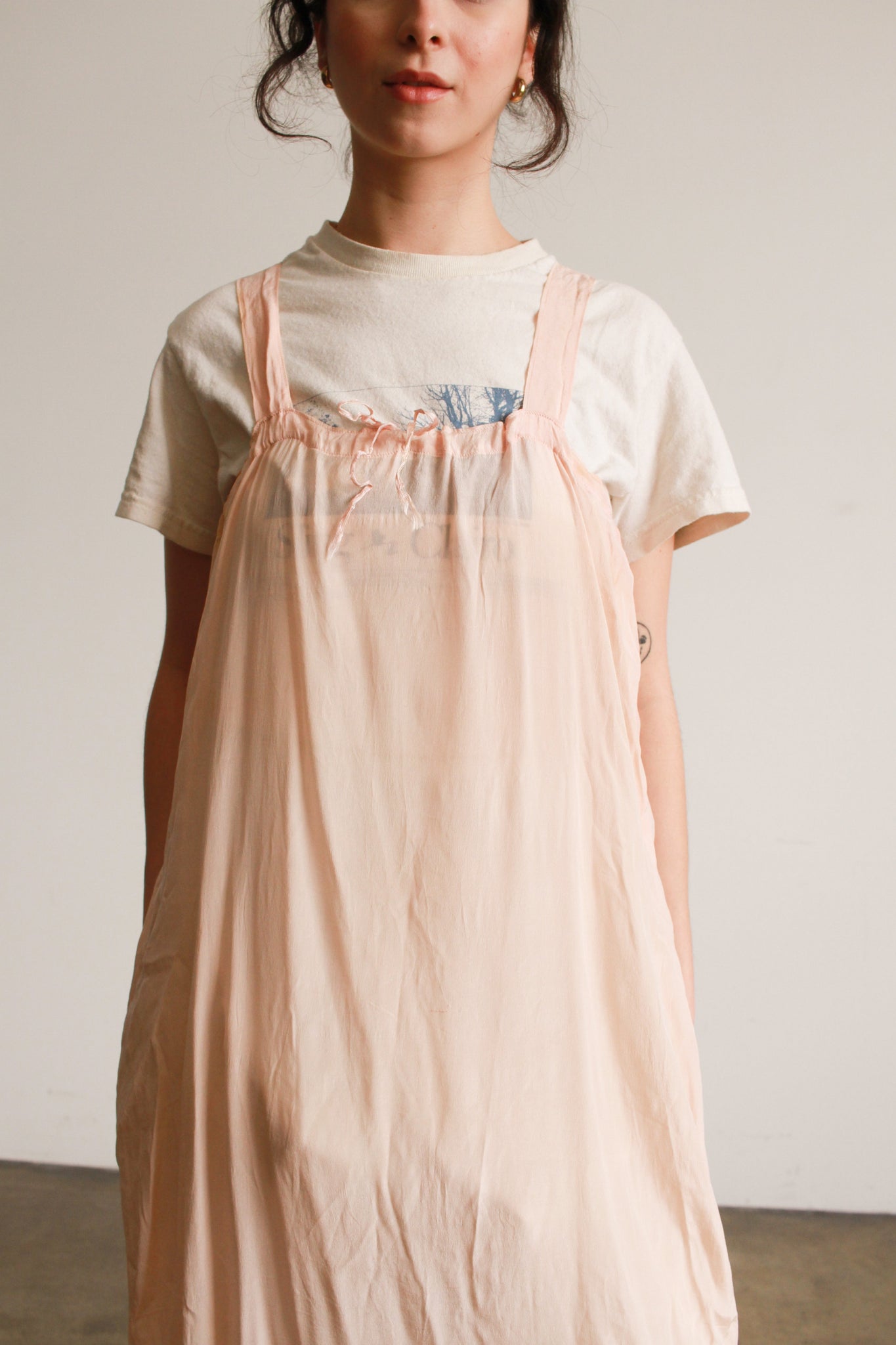 1940s Blush Pink Silk Slip Dress